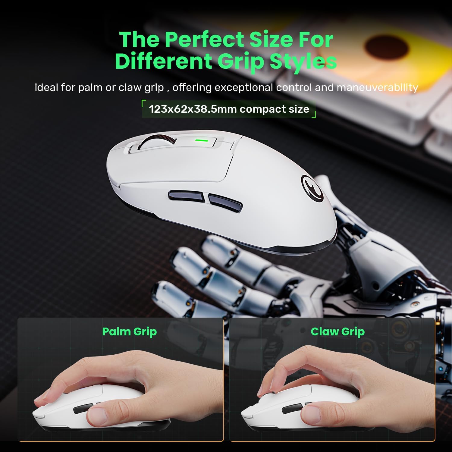 Detalle 2 de IFYOO G59 Tri-Mode 2.4G/BT/Wired Gaming Mouse with Type-C charging, up to 8000 DPI