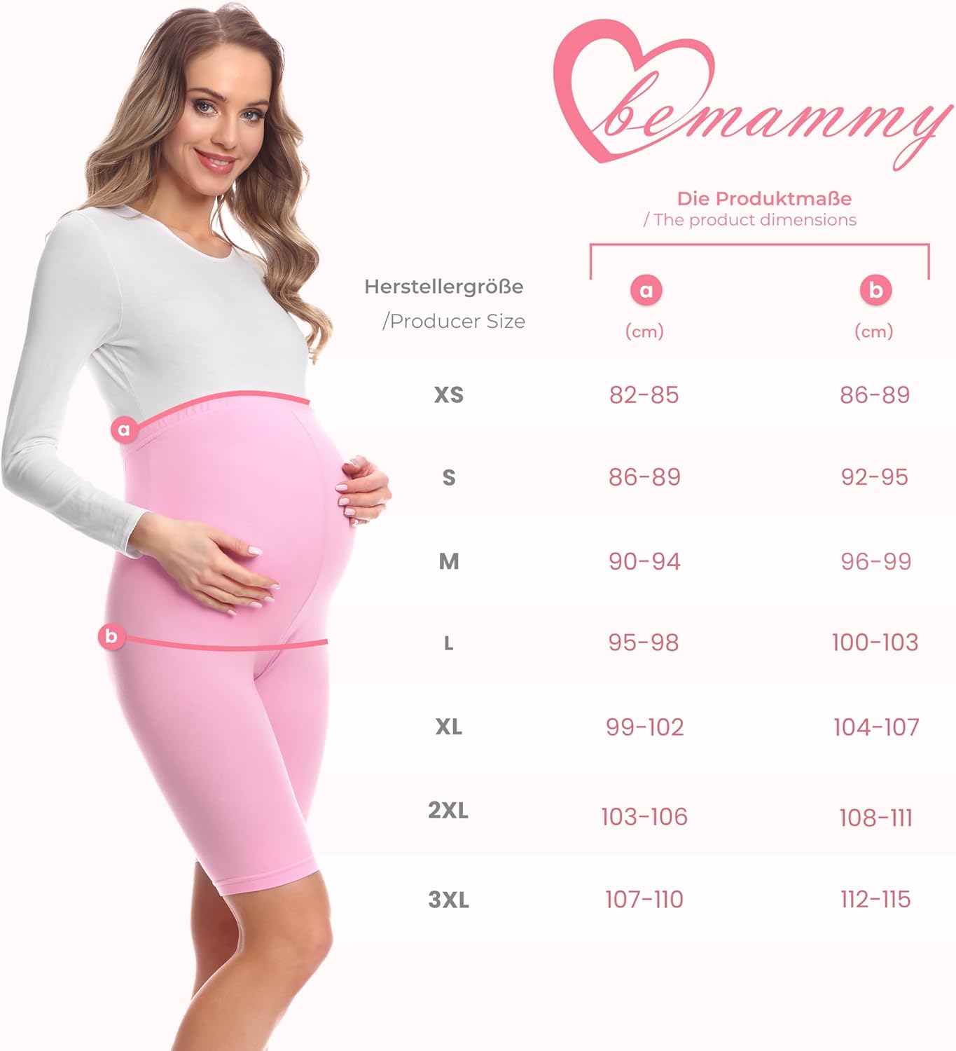 Thumbnail 5 de Be Mammy Leggings Premaman Corti BE20-228: comfort per tutta la gravidanza