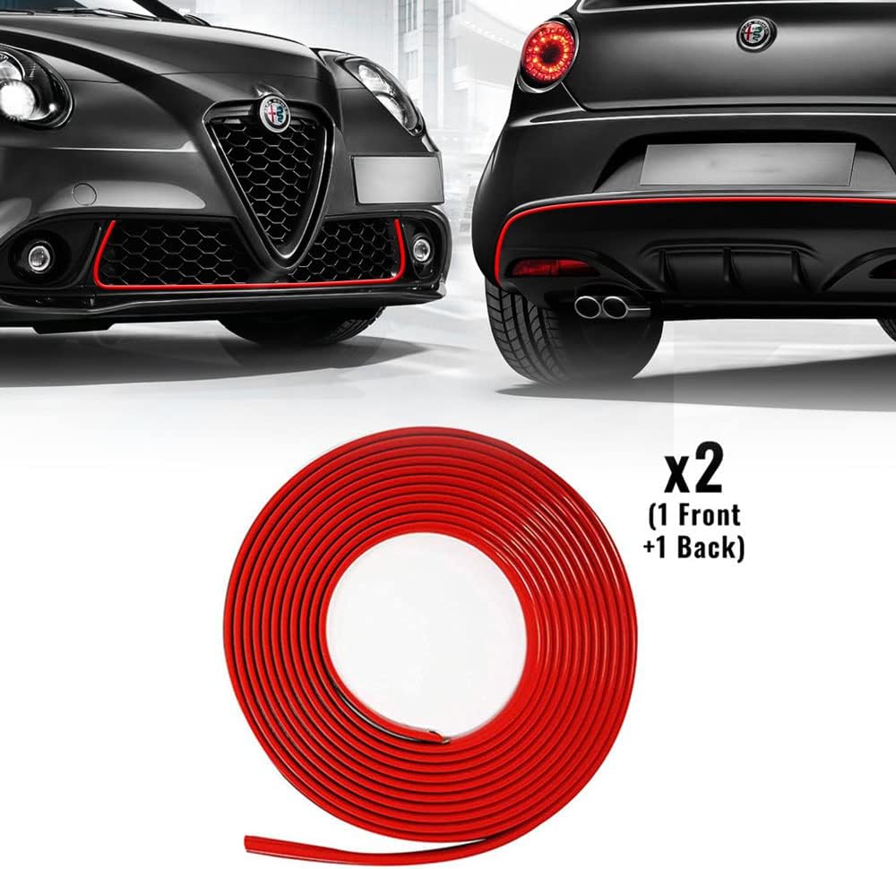 Detalle 2 de Profilo Rosso Adesivo per DAM Paraurti Full Anteriore + Posteriore Alfa Mito