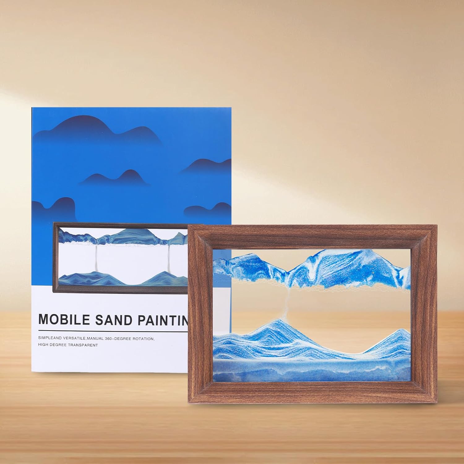 Detalle de AzureLeap Pittura di Sabbia che Scorre Quadro 3D - Paesaggio Marino Blu-6
