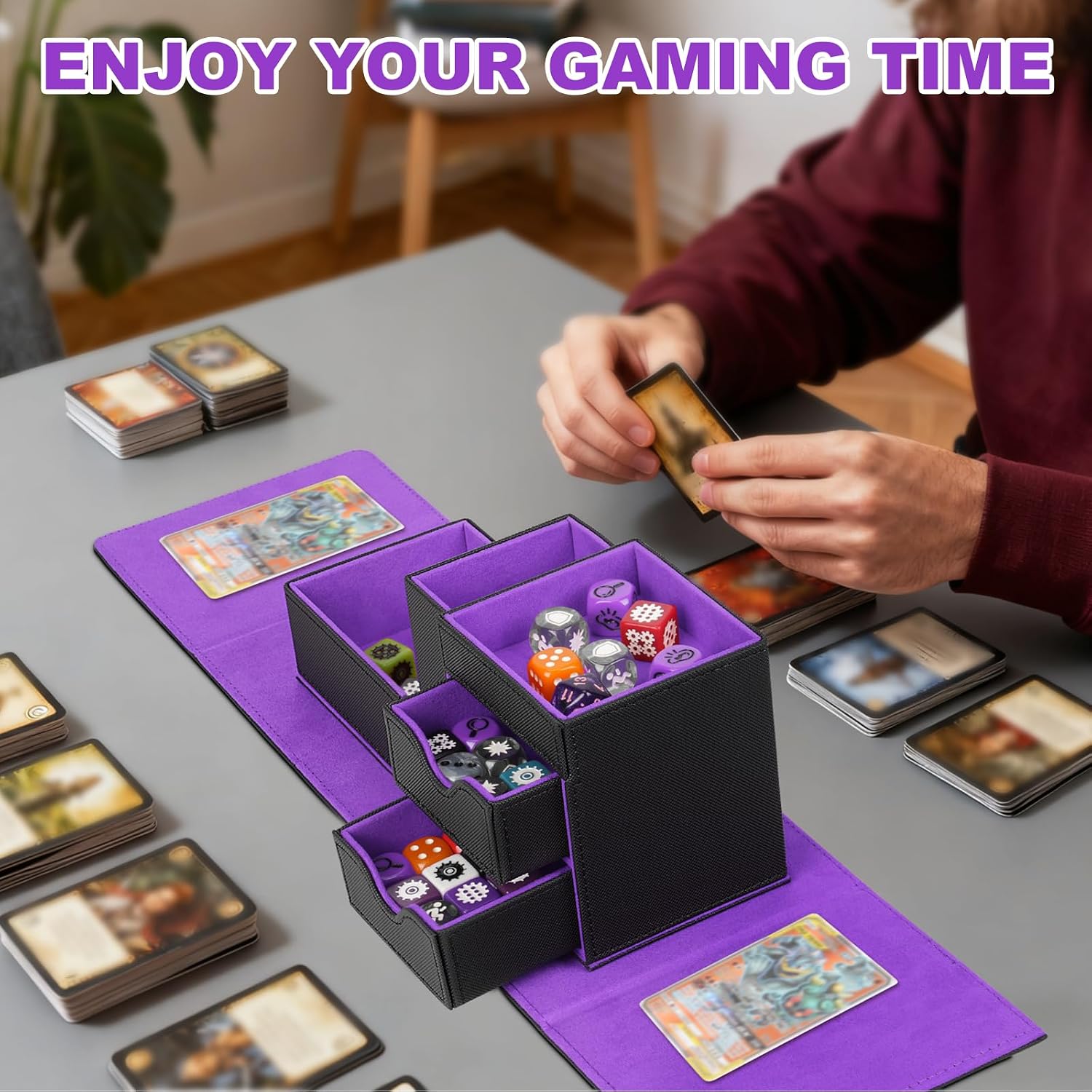 Thumbnail 6 de Jaffzora Dice Tower and Storage Box, PU Leather
