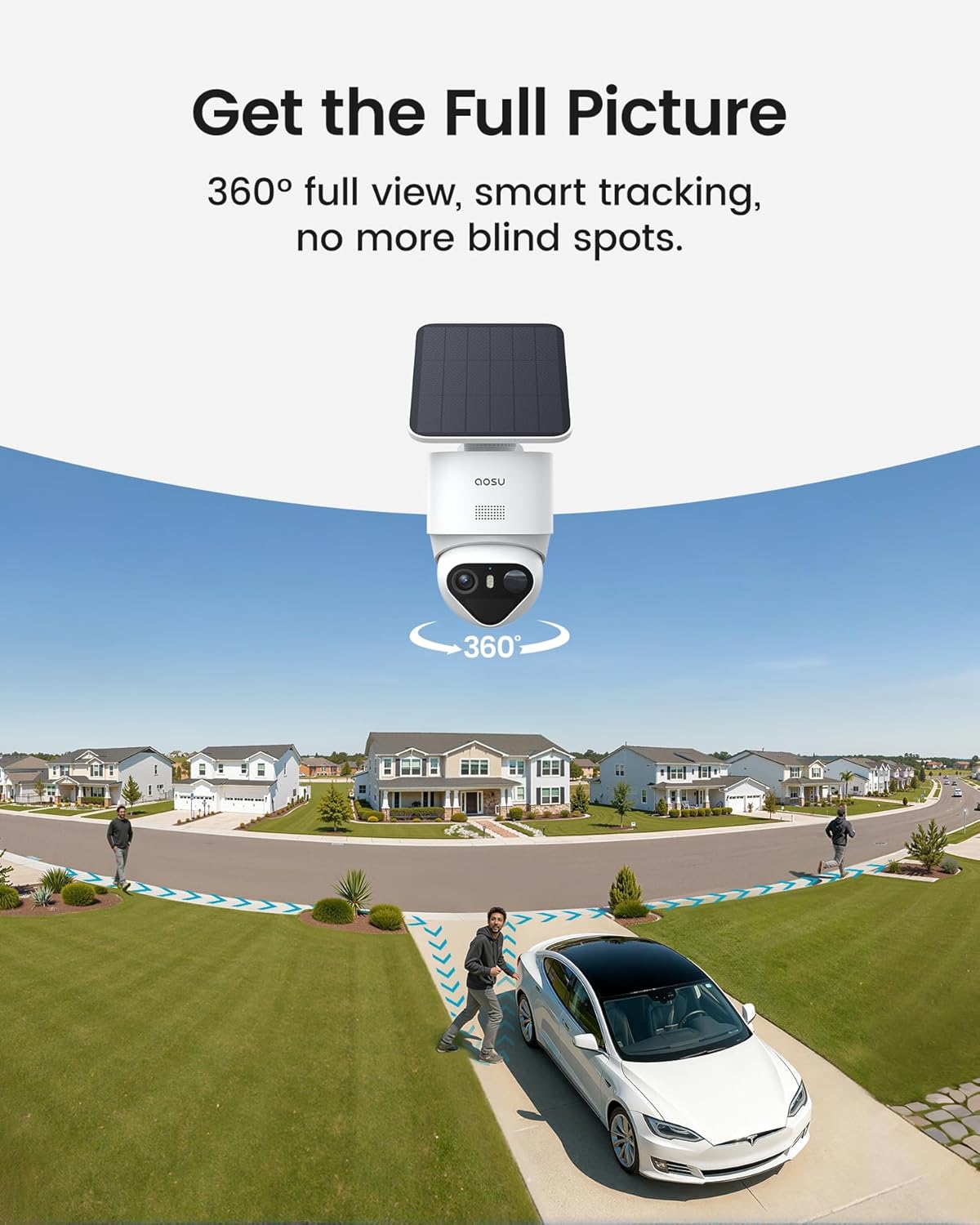 Thumbnail 2 de Aosu 4K T2 Ultra Kit – Caméras de Surveillance Extérieure Sans Fil Solaires, 2 Caméras