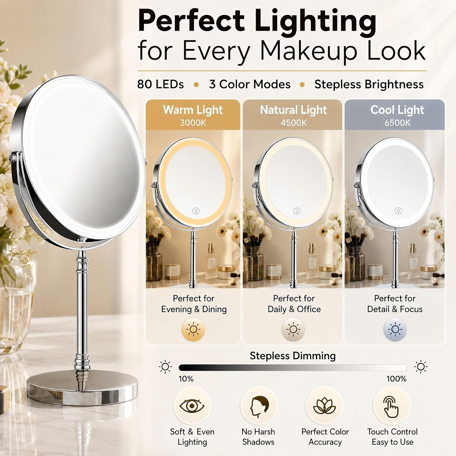 Detalle 2 de Lighted Makeup Mirror 3000 mAh ๐