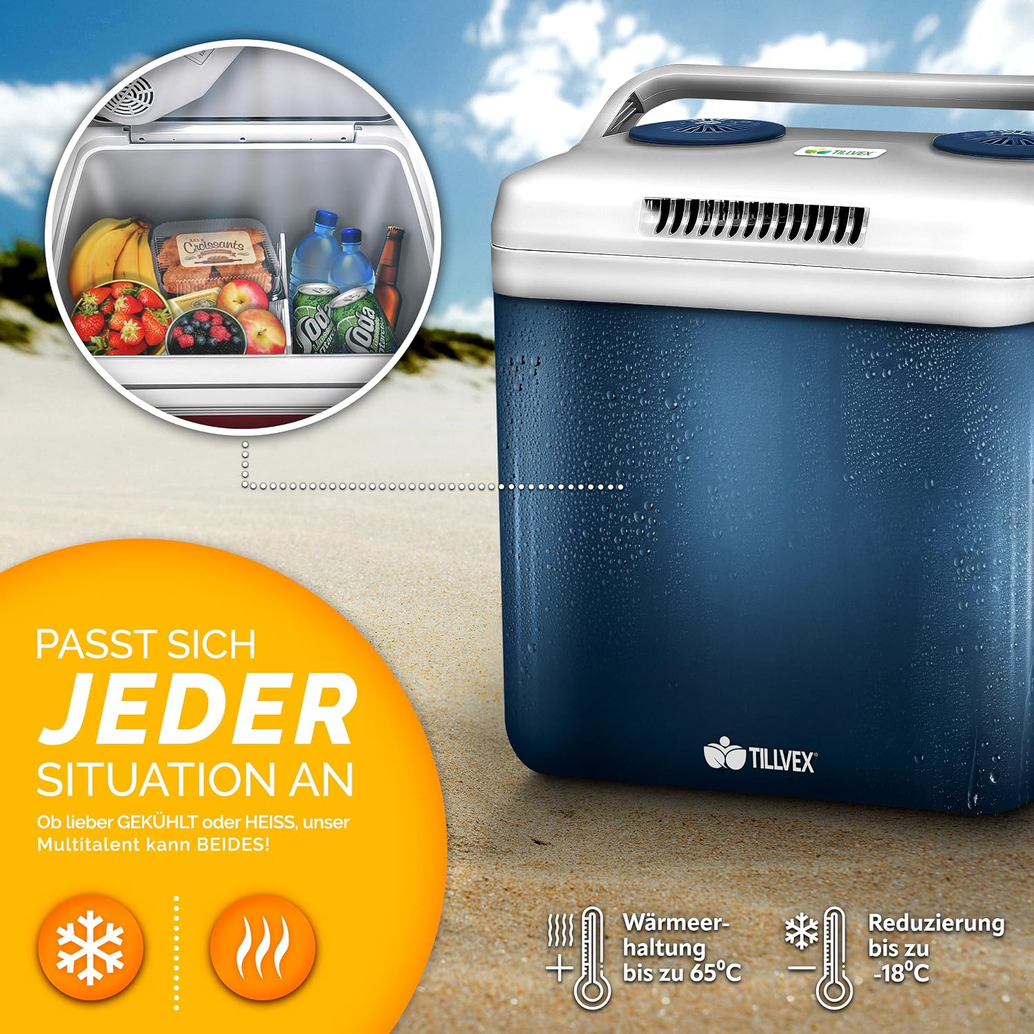 Detalle 2 de tillvex Kühlbox 32L mit Kühl‑und Wärmefunktion