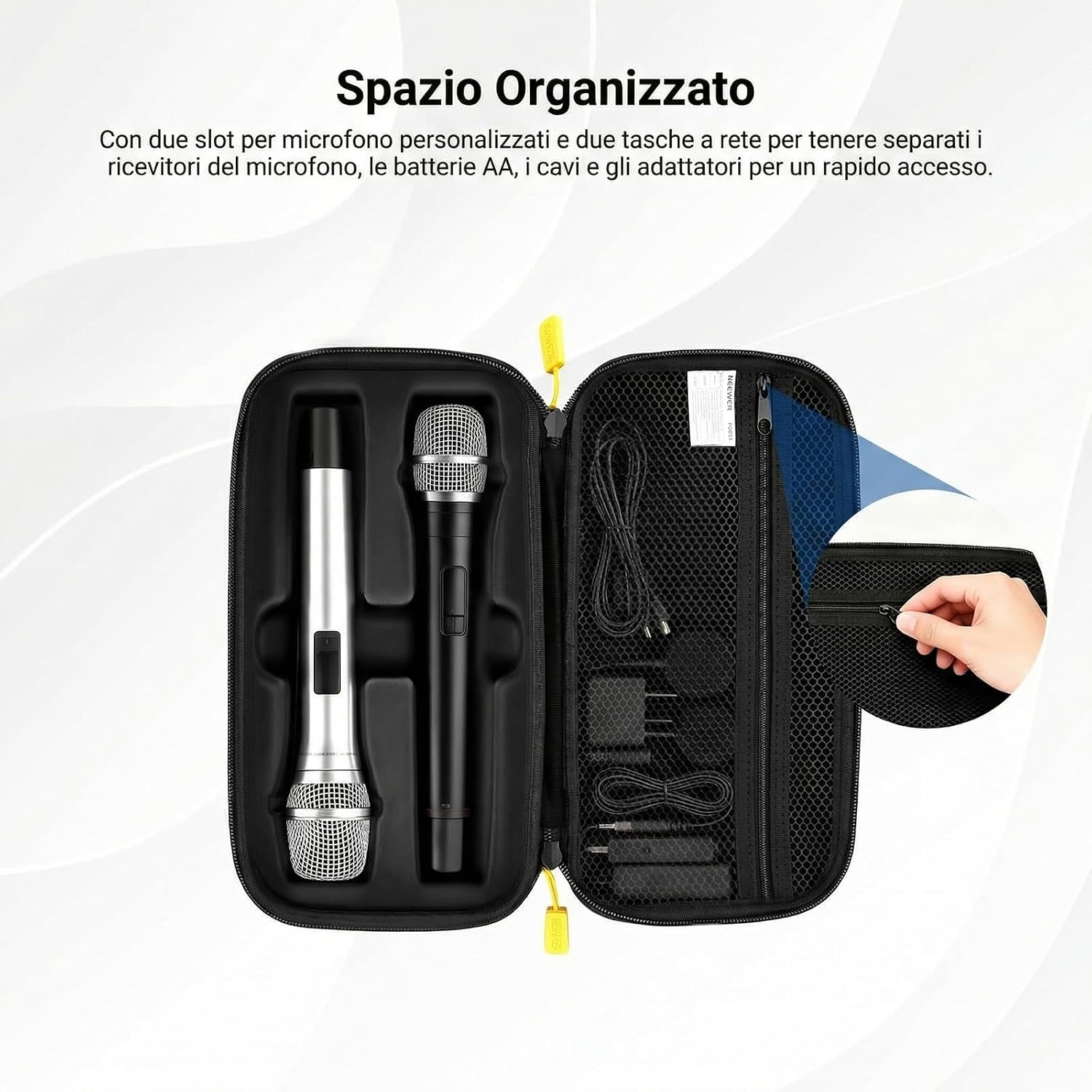 Detalle de NEEWER Custodia rigida per microfono wireless PD033 per doppio sistema (JBL PartyBox)