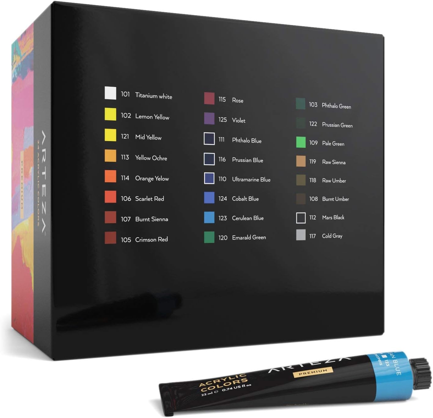 Thumbnail 3 de ARTEZA Acrylic Paint Set 24 Tubes of 0.74 oz 🎨