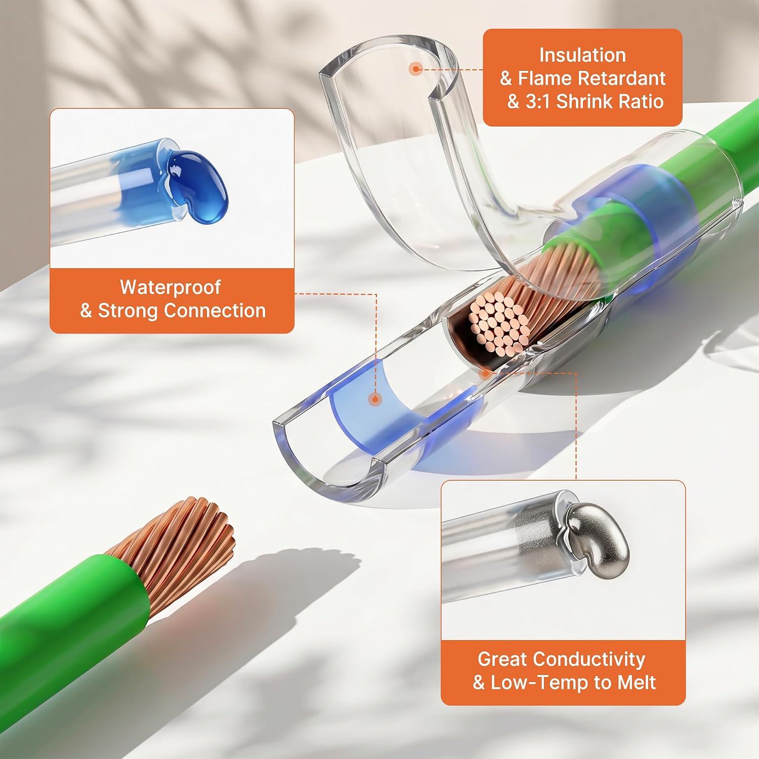 Detalle 2 de Kuject Mini Heat Gun Kit, 350W Dual-Temp with 120 Solder Seal Connectors