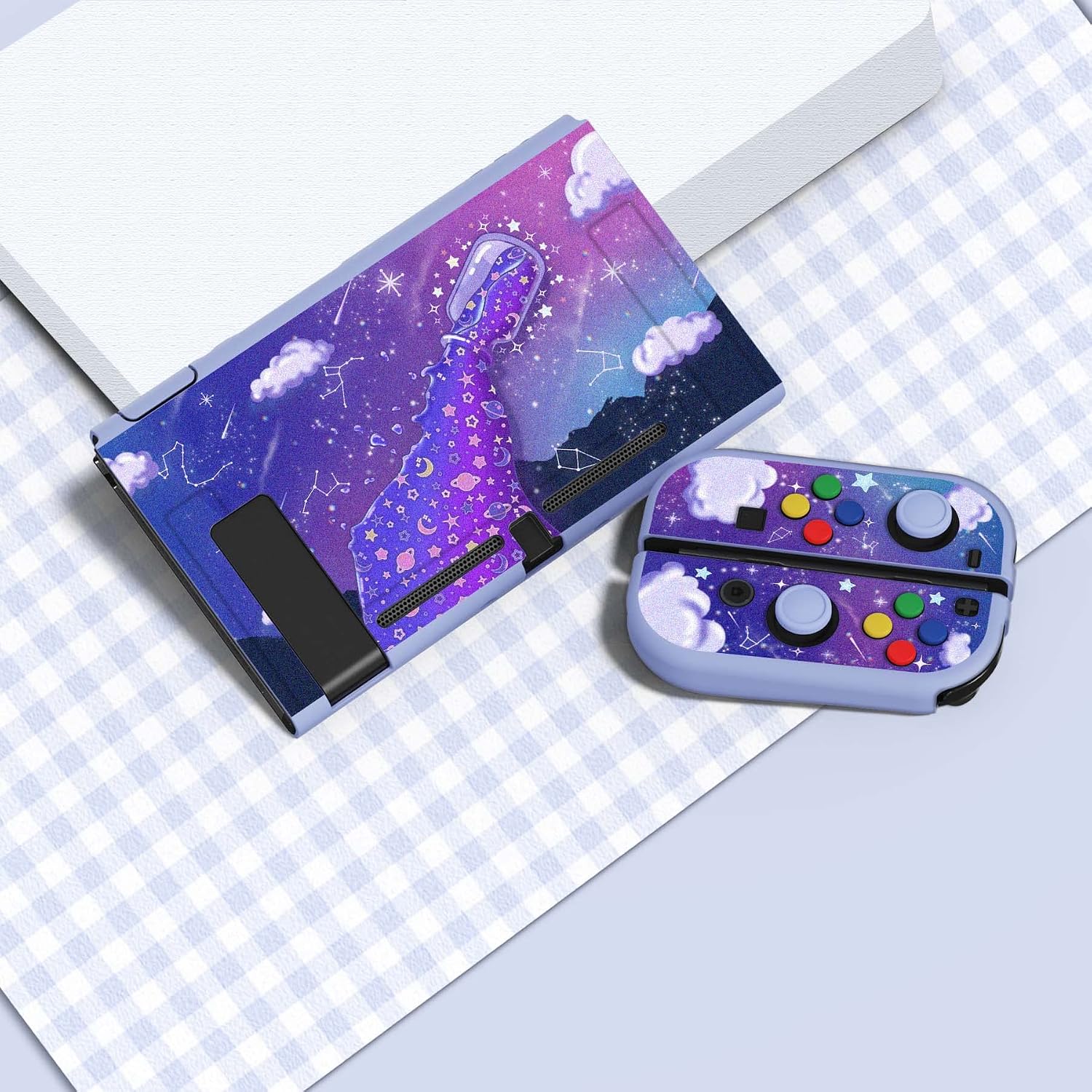 Detalle 2 de PlayVital ZealProtect Soft Protective Case for Nintendo Switch – Protective TPU shell with tempered glass screen protector and accessory set