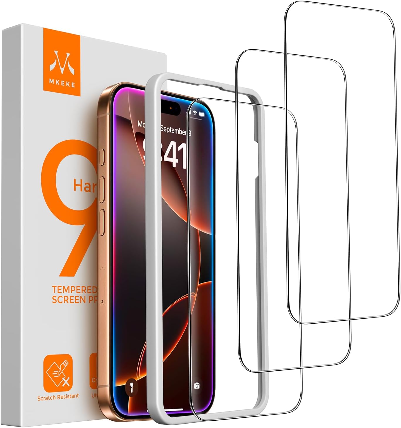 Detalle de Mkeke Screen Protector for iPhone 16 Pro 6.3 inch