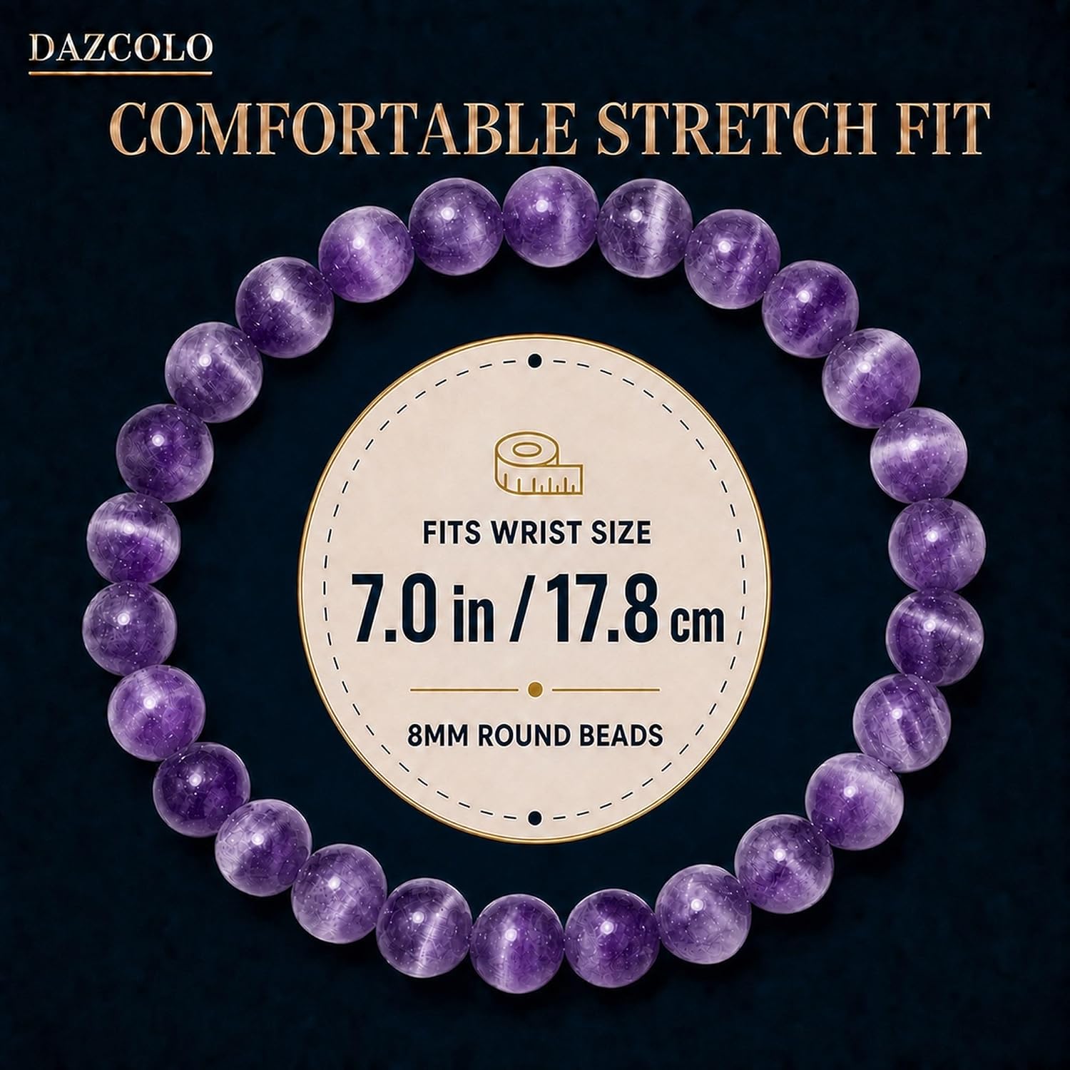 Detalle de DAZCOLO Natural Gemstone Bracelet, 8mm Beads