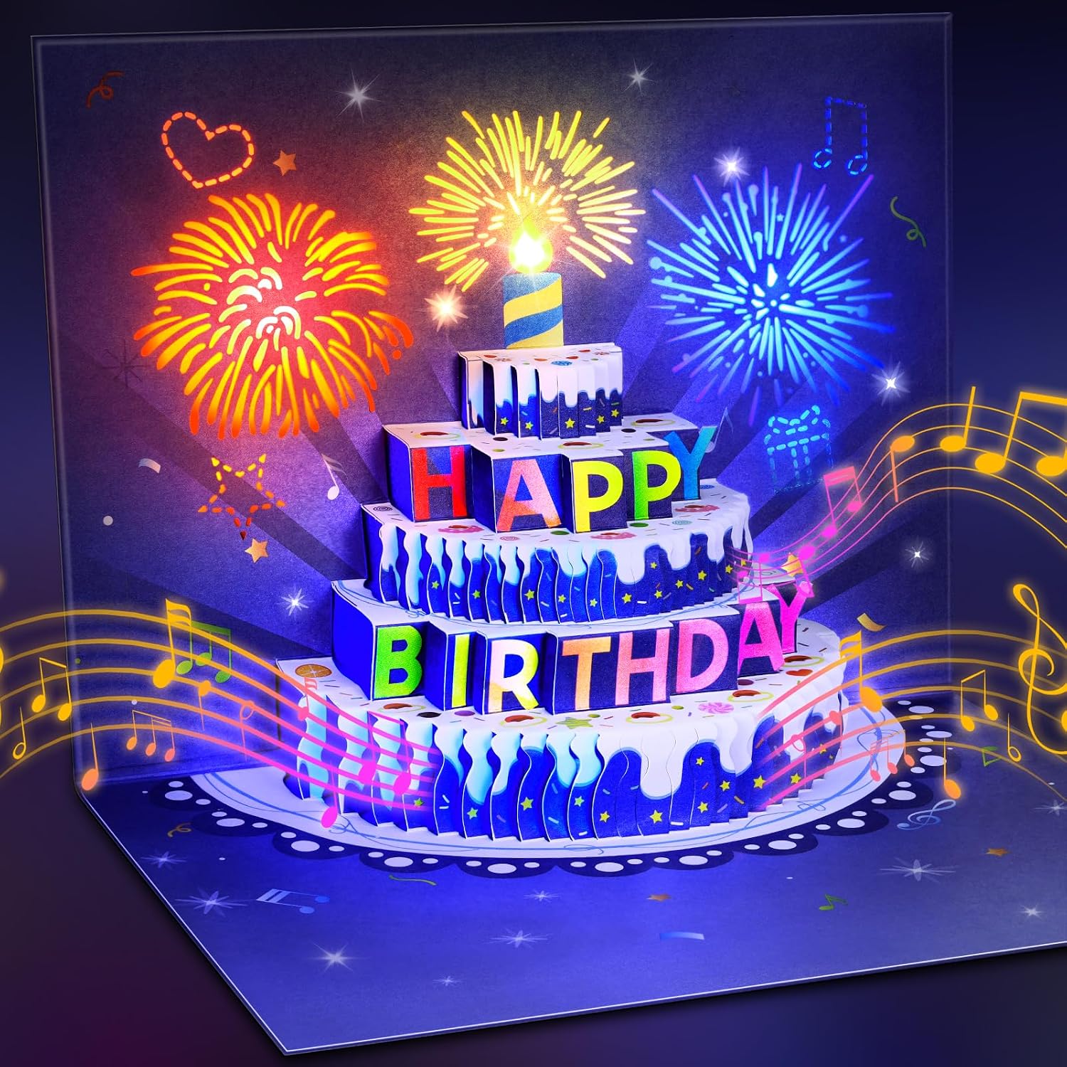 Thumbnail 6 de LIGHTS & SOUND Pop up Birthday Card 7.75x5.75 in
