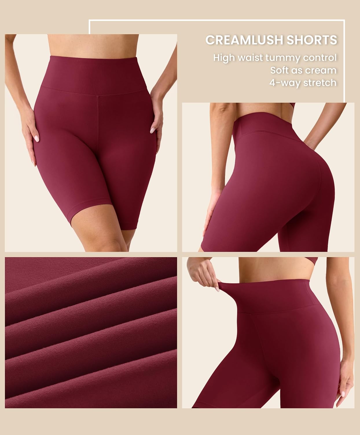 Detalle 2 de VALANDY Creamlush 8" high‑waisted biker shorts