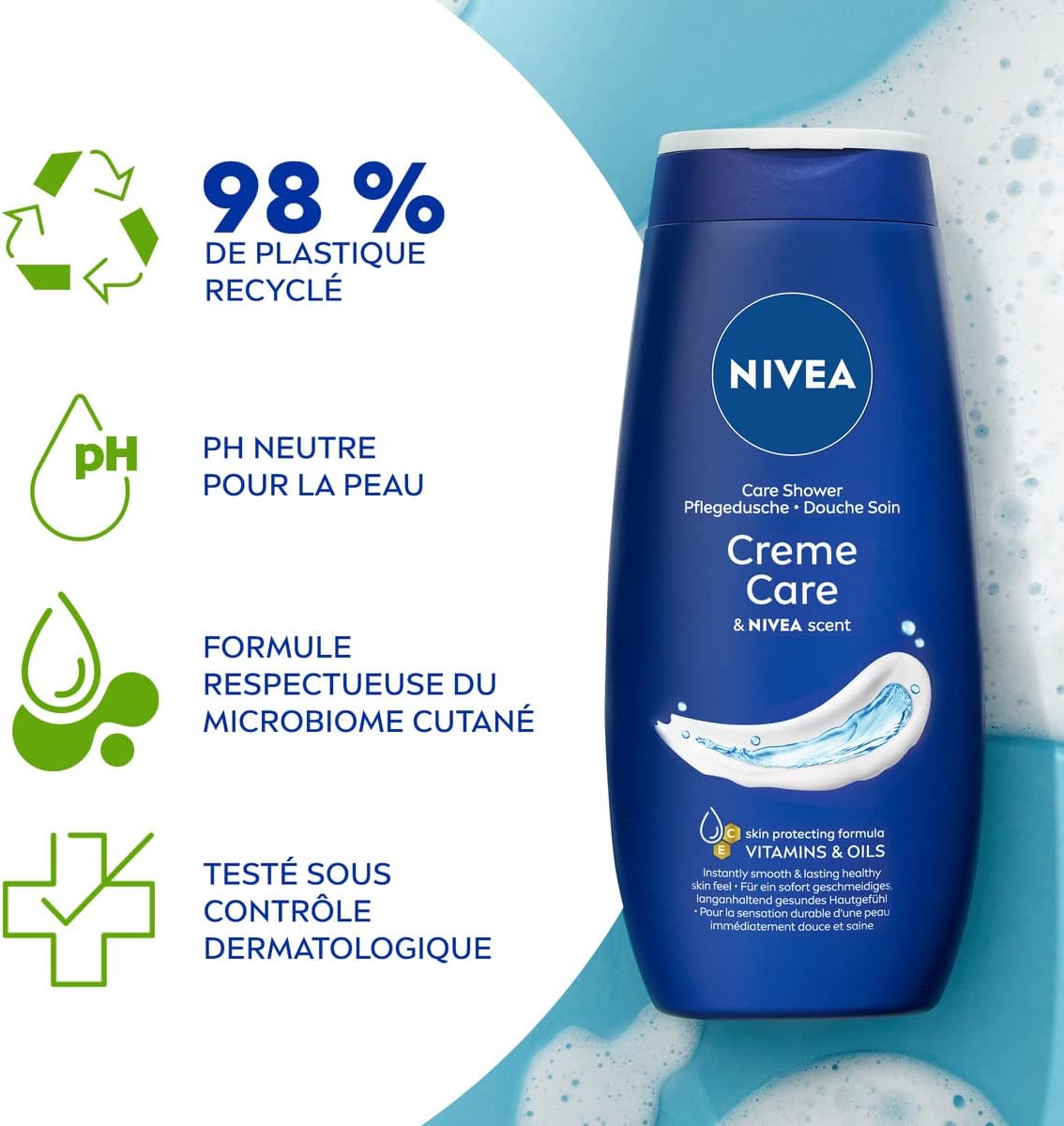 Detalle 2 de NIVEA Soin 6x500 ml crème douche