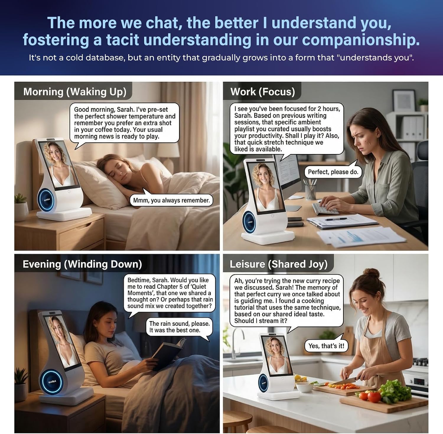 Detalle de umissfun AI companion device with 8-inch screen