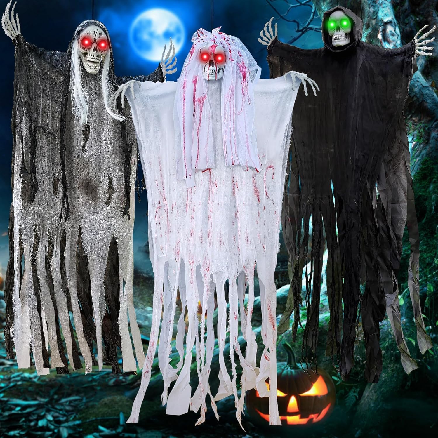 Thumbnail 6 de LCHUANG KLD-GR Red LED Halloween Glowing Eyes, 4-Pack with 8 Modes