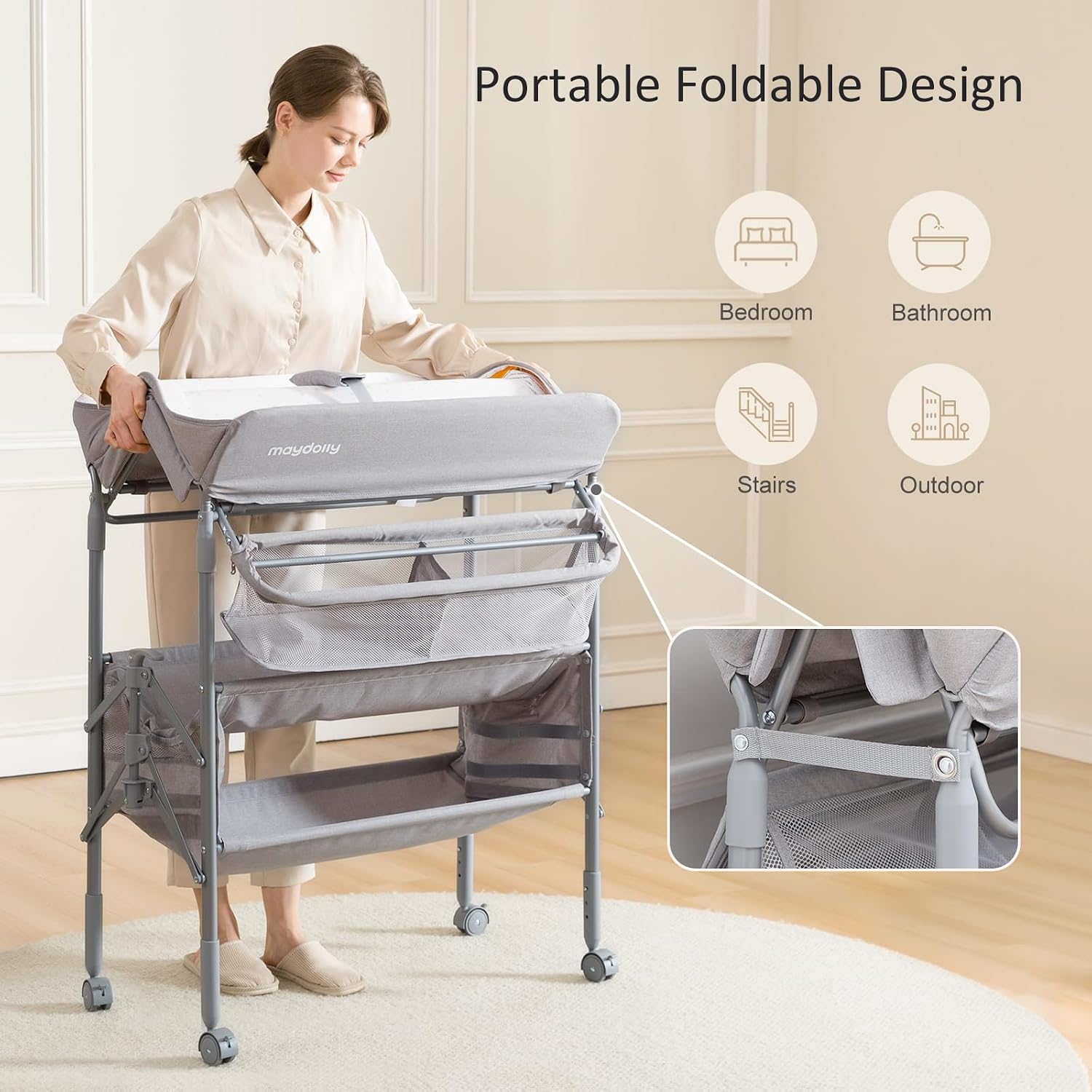 Thumbnail 6 de Maydolly 248 Baby Changing Table, Adjustable Height, Waterproof Foldable Design