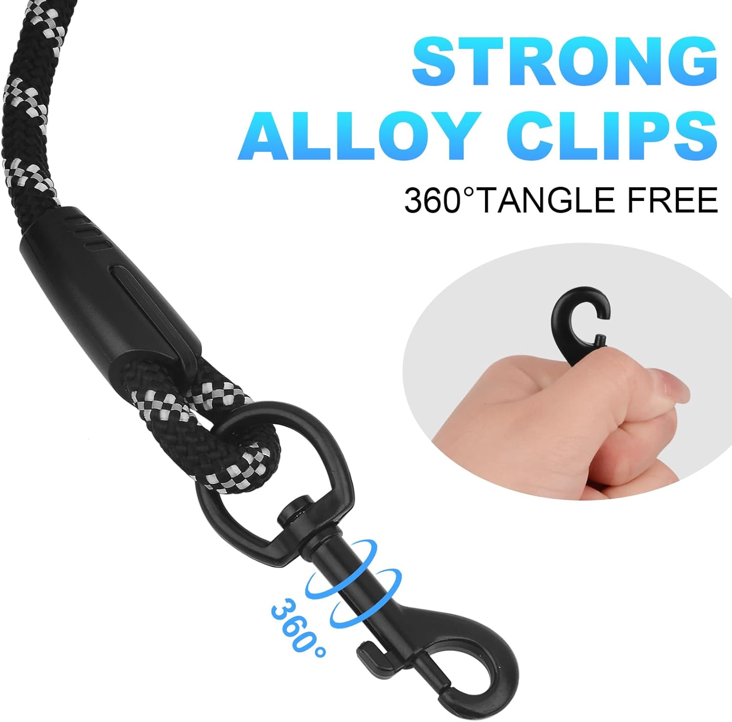 Thumbnail 3 de Training Lead for Dogs 10M Long Line Leash with Padded Handle and Dual Carabiners – Reflective, Durable Recall Lead