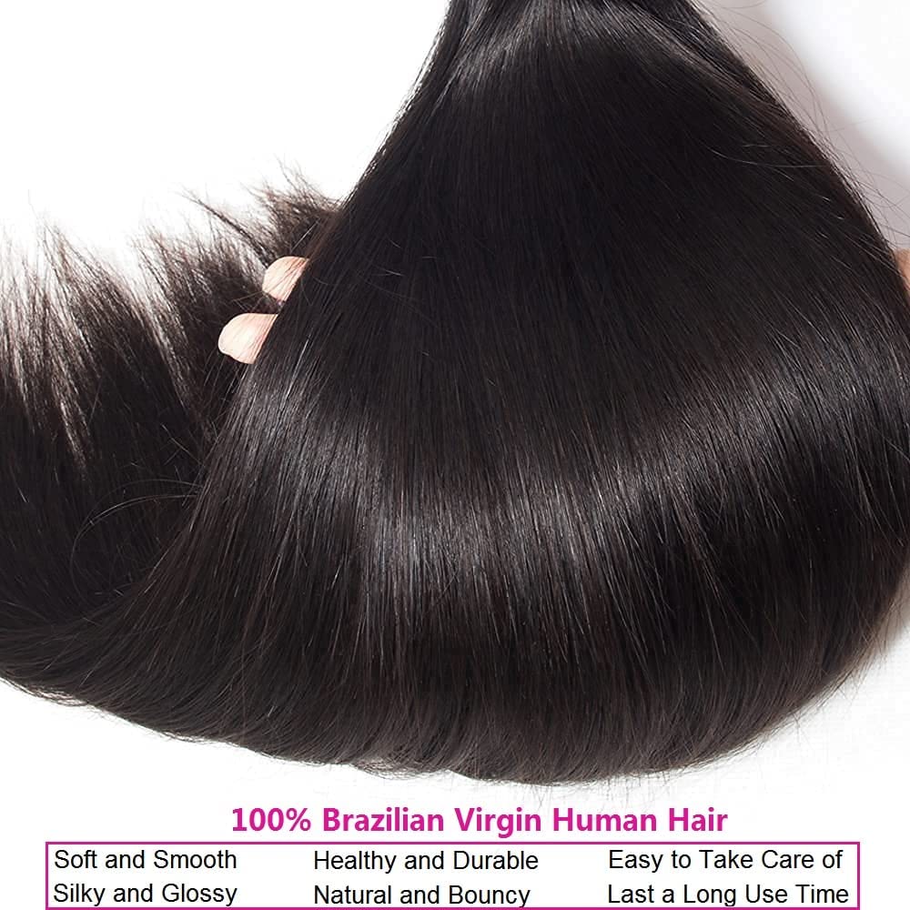 Thumbnail 3 de Straight Bundles Human Hair 16-Inch Brazilian Straight Hair Bundles (16/16/16) — 100% Unprocessed Virgin Hair Weave
