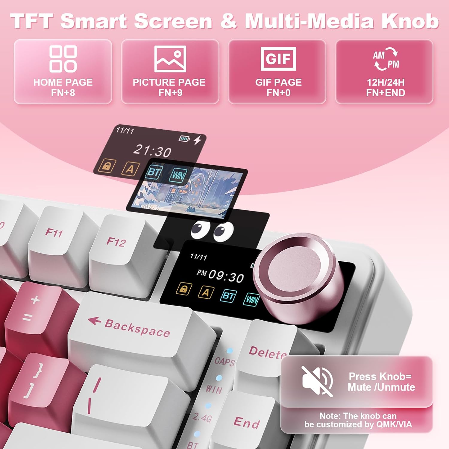Thumbnail 6 de YUNZII B75 PRO MAX: 75% mechanische Gaming-Tastatur mit Bildschirm, Drehregler und QMK/VIA