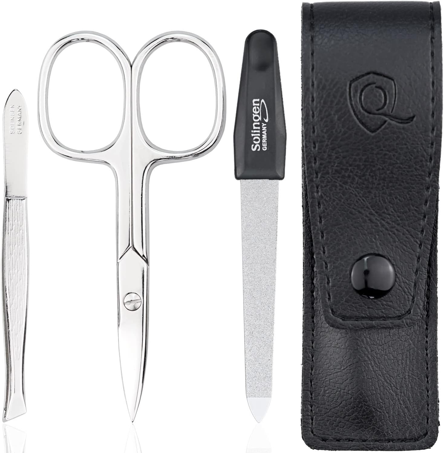 marQus kit manucure femme et homme 3 pièces — voyage, ciseaux à ongles, lime en acier, set de manucure