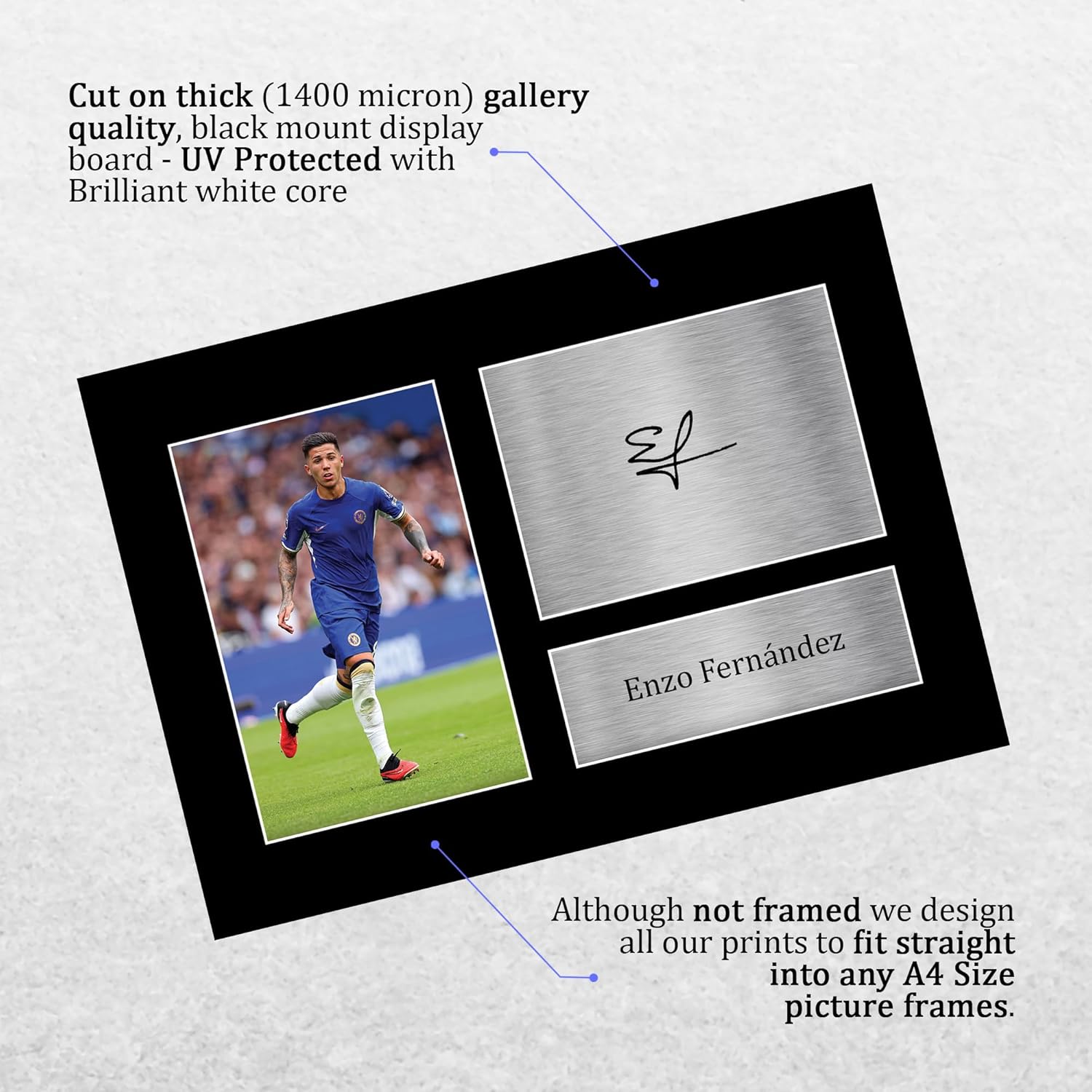 Thumbnail 2 de HWC Trading A4 Enzo Fernandez Chelsea signed autograph picture (printed) for football fans
