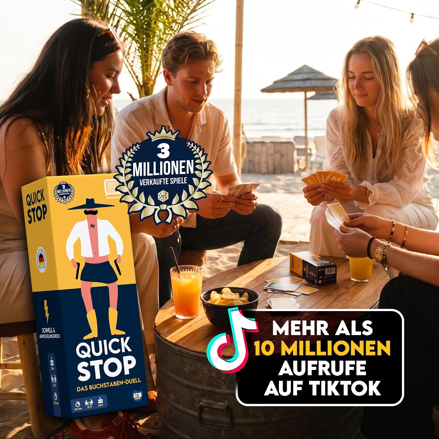 Detalle de ATM Gaming Quickstop – Das Buchstaben-Duell: Schnelles Buchstabenspiel für 2–7 Spieler
