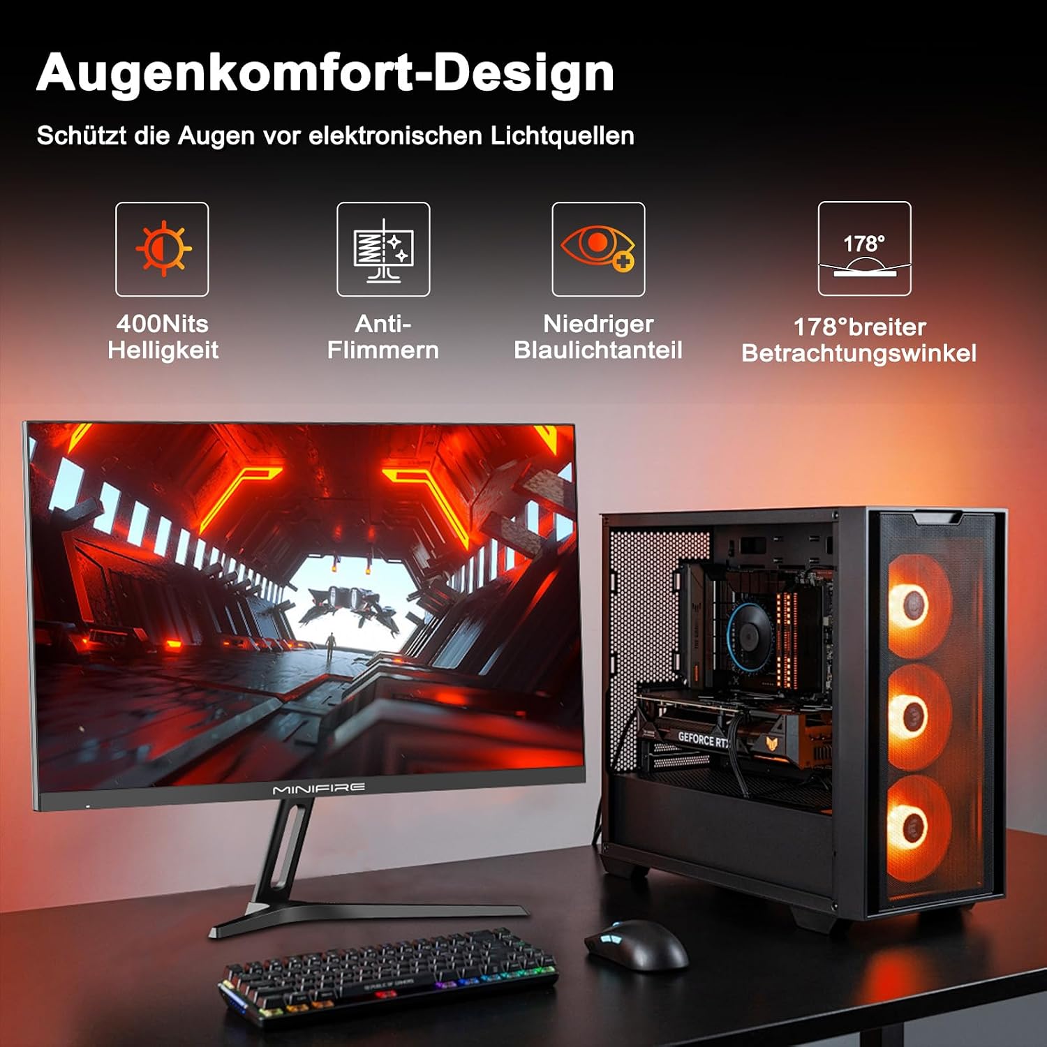 Thumbnail 6 de Minifire MFG27F4Q-200 Gaming-Monitor 27" WQHD, 200 Hz