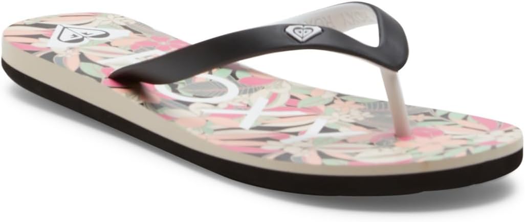 Detalle de Roxy – Sandales à bandes TPR bicolores avec logo cœur et semelles EVA