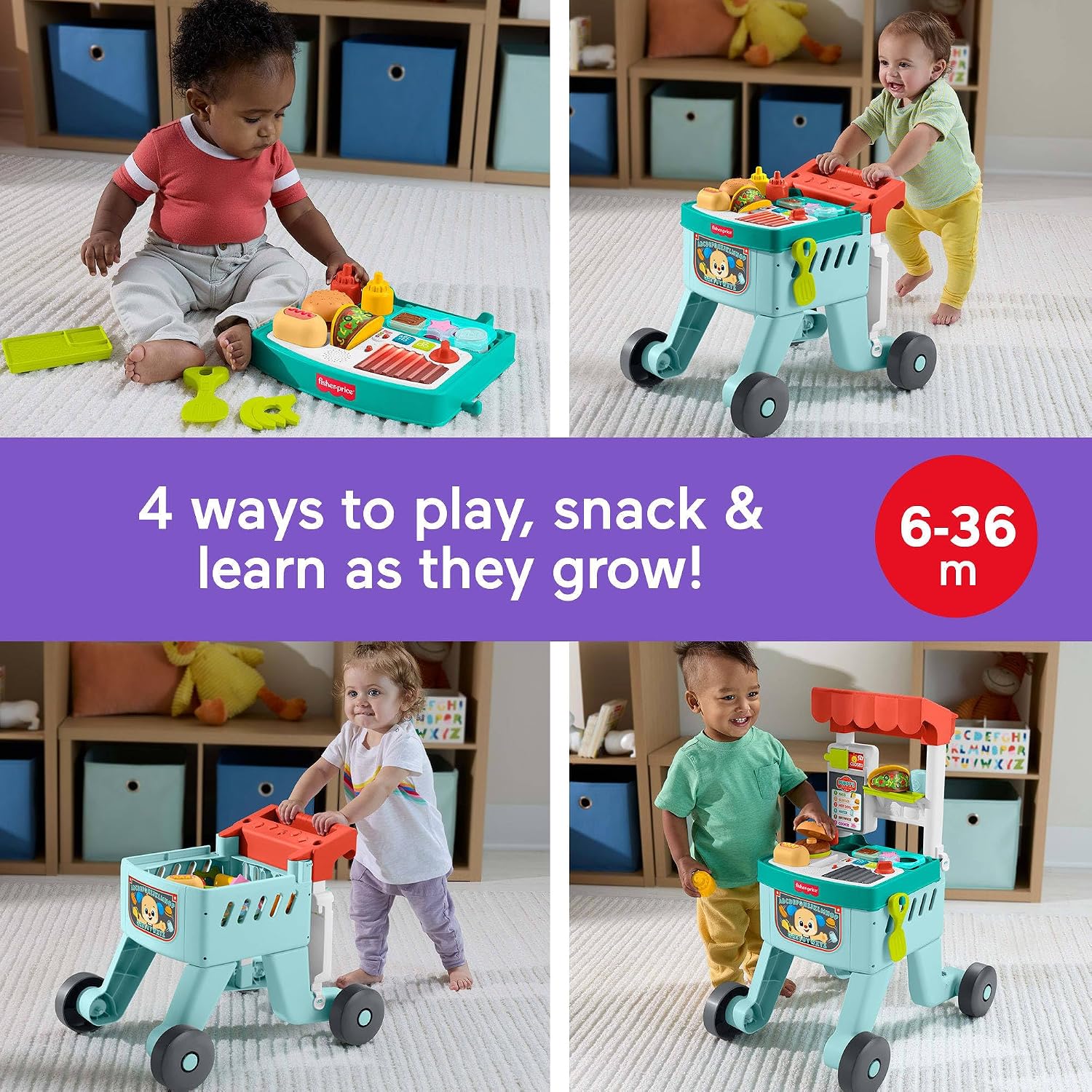 Thumbnail 1 de Fisher-Price 4-in-1 Snack Cart Walker