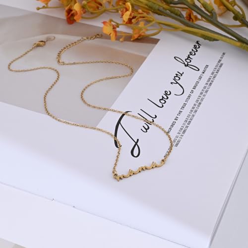 Detalle de Aliyoham 14K Gold Plated Mama Necklace with Mum Letter Pendant