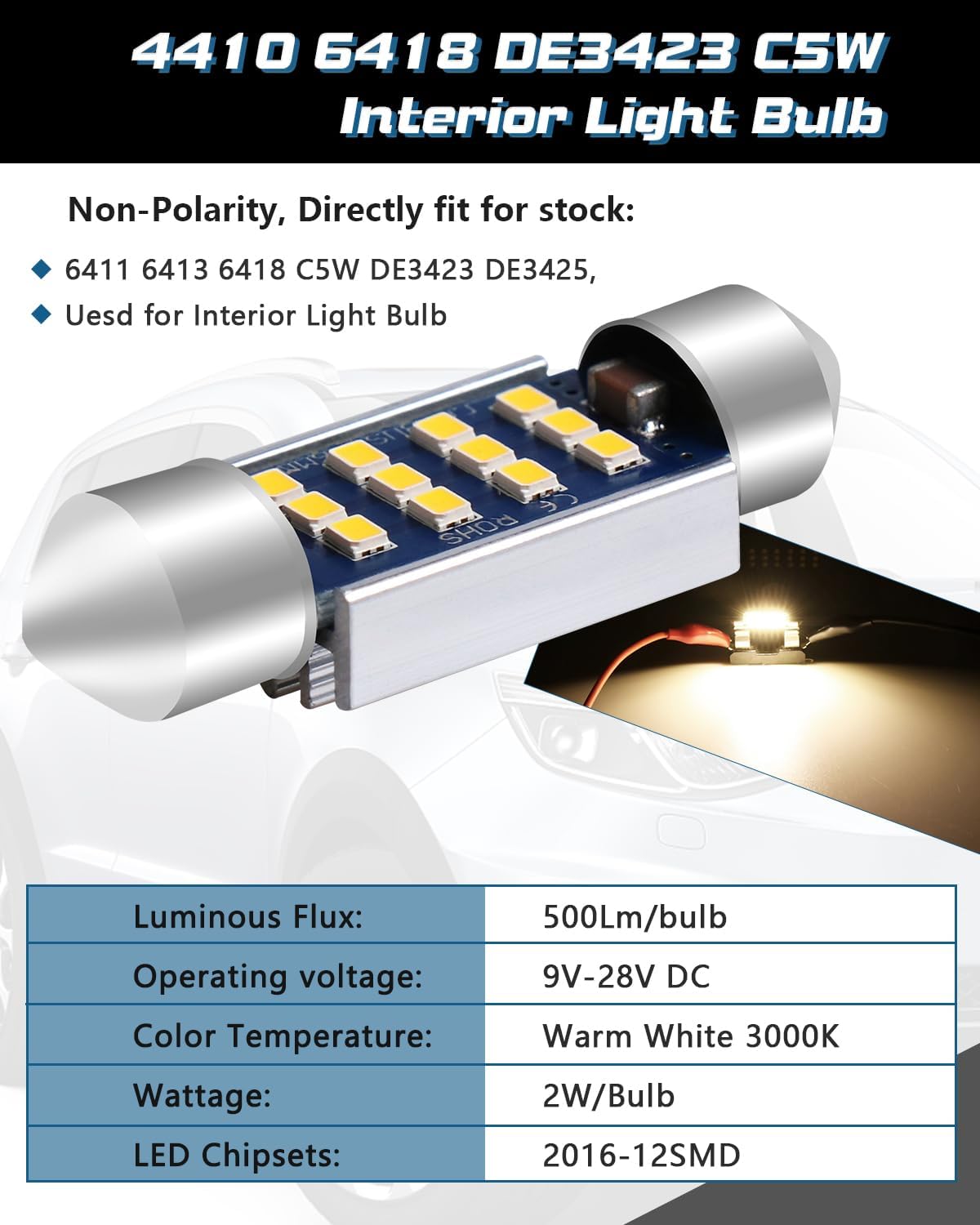 Detalle de ALOPEE Festoon LED Bulbs 36 mm