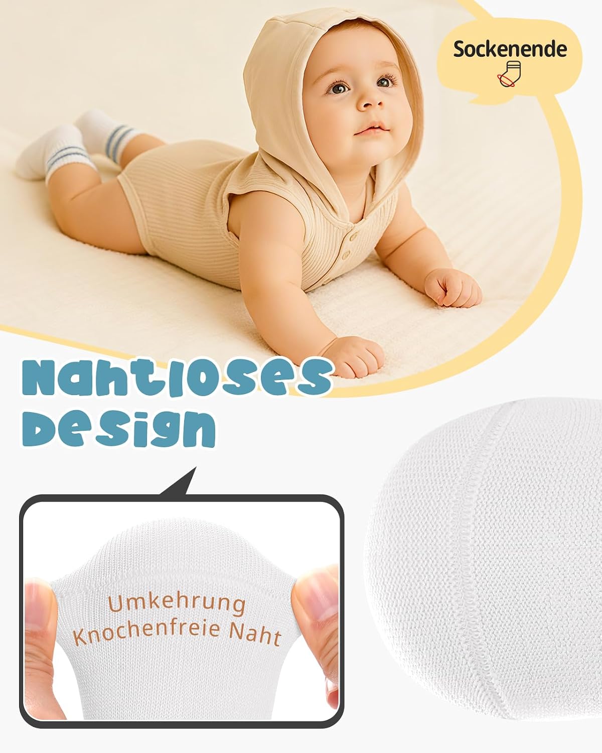 Thumbnail 2 de Kyopp Baby Socken 4/5 Paar Pastellfarben
