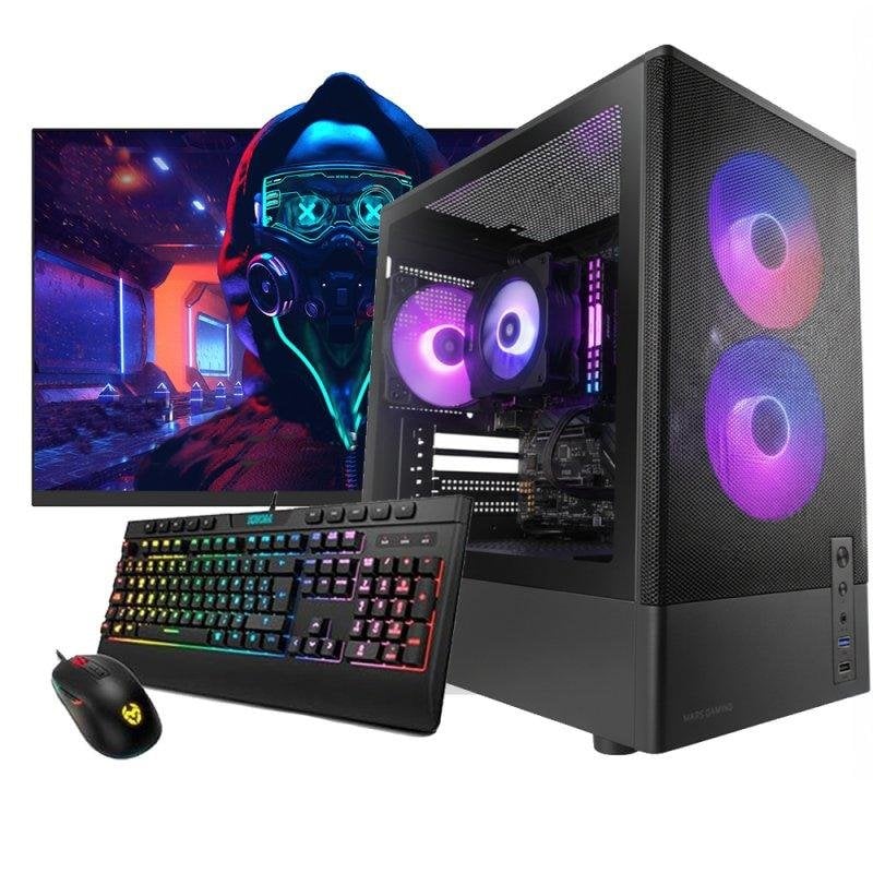 Detalle de NeoPC Onyx: PC de sobremesa con Ryzen 7 5700X, 32 GB, RTX 5060 y monitor 27" de neopc