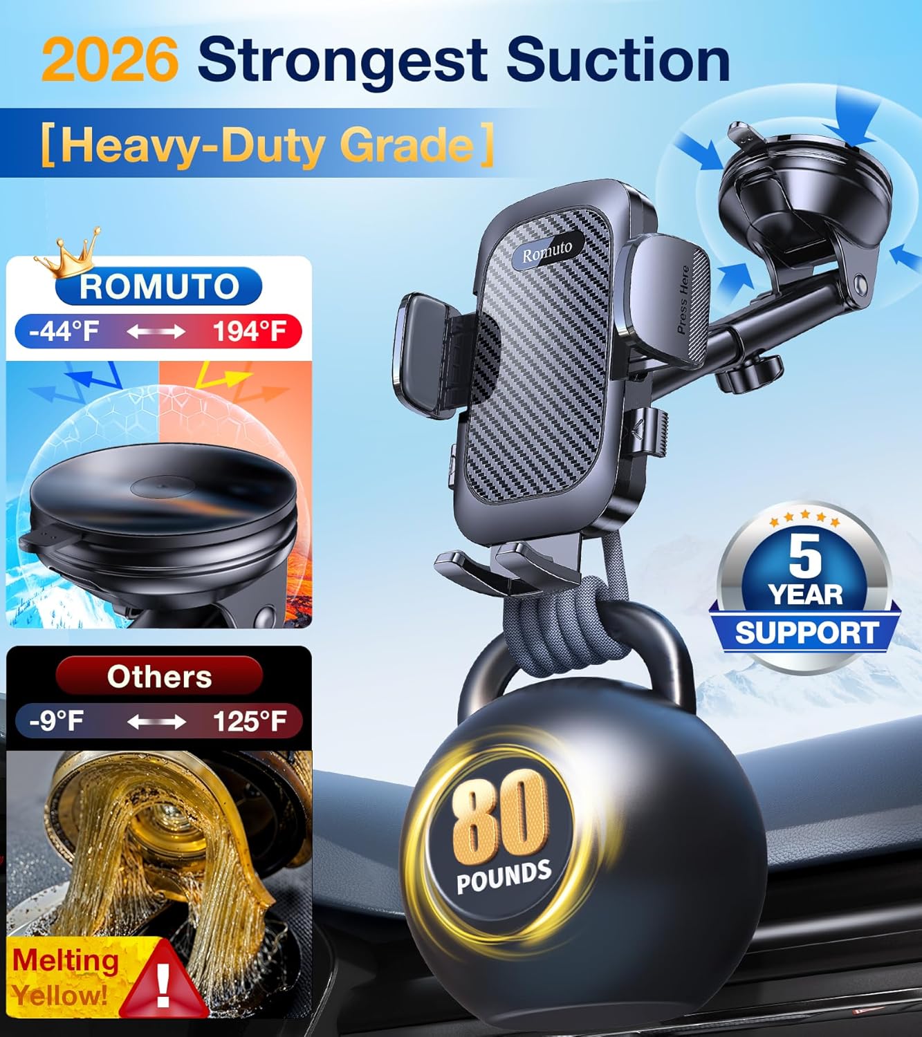 Thumbnail 3 de Romuto Car Phone Holder Mount 360° rotation