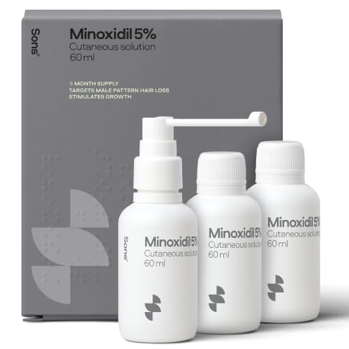 Detalle de Sons Minoxidil 5% Spray, 3 x 60ml Hair Regrowth Treatment for Men