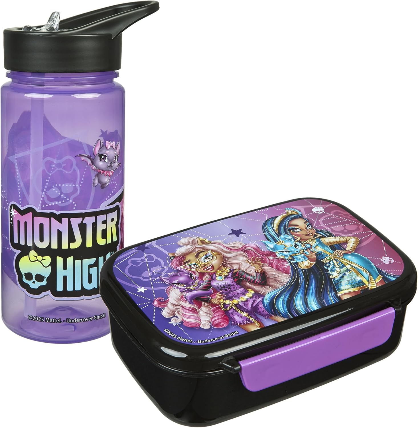 Detalle de Scooli Monster High – zestaw śniadaniowy: lunchbox 800 ml i butelka 500 ml, bez BPA