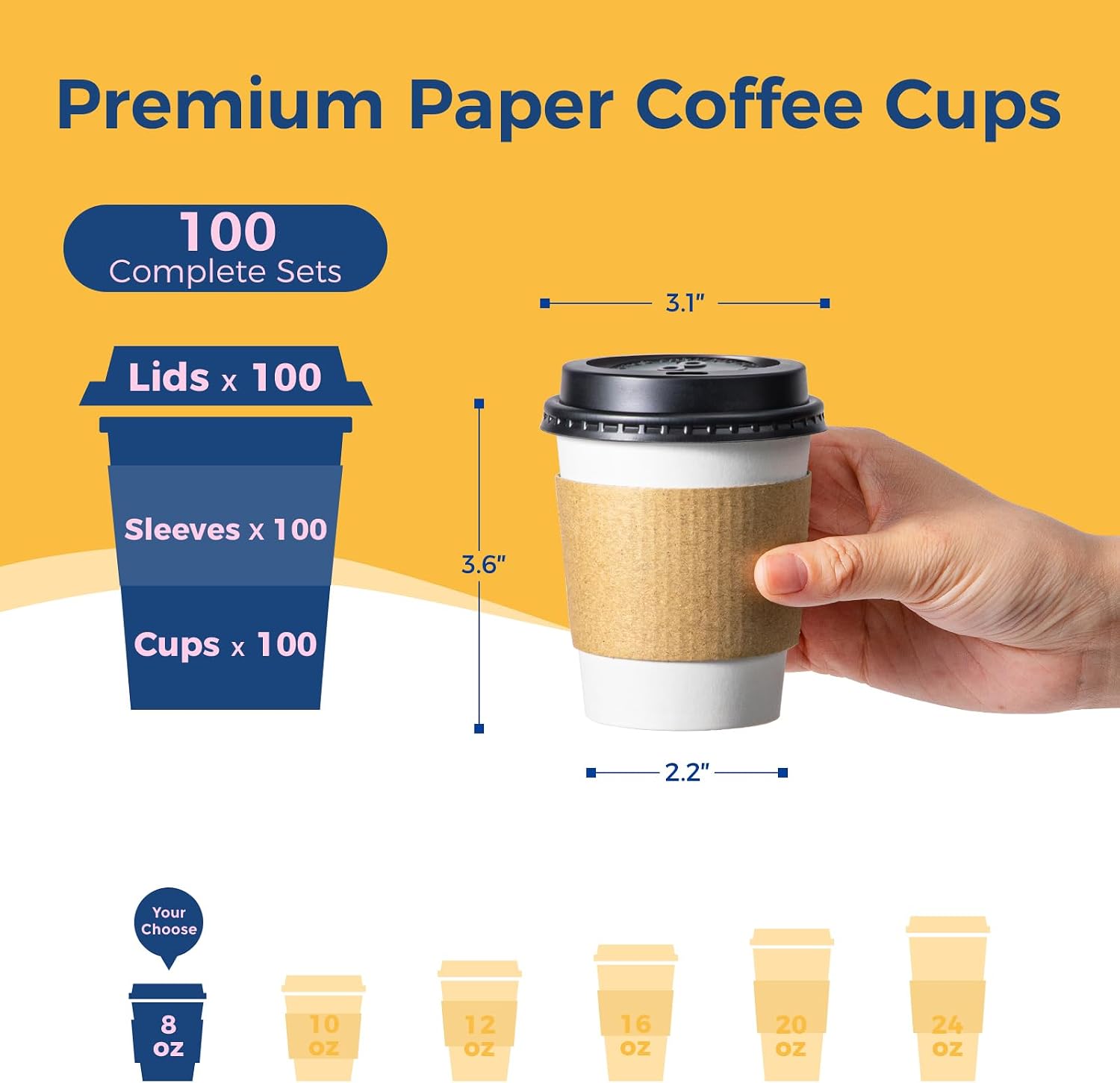 Detalle 2 de Fit Meal Prep 8 oz Disposable Coffee Cups Pack