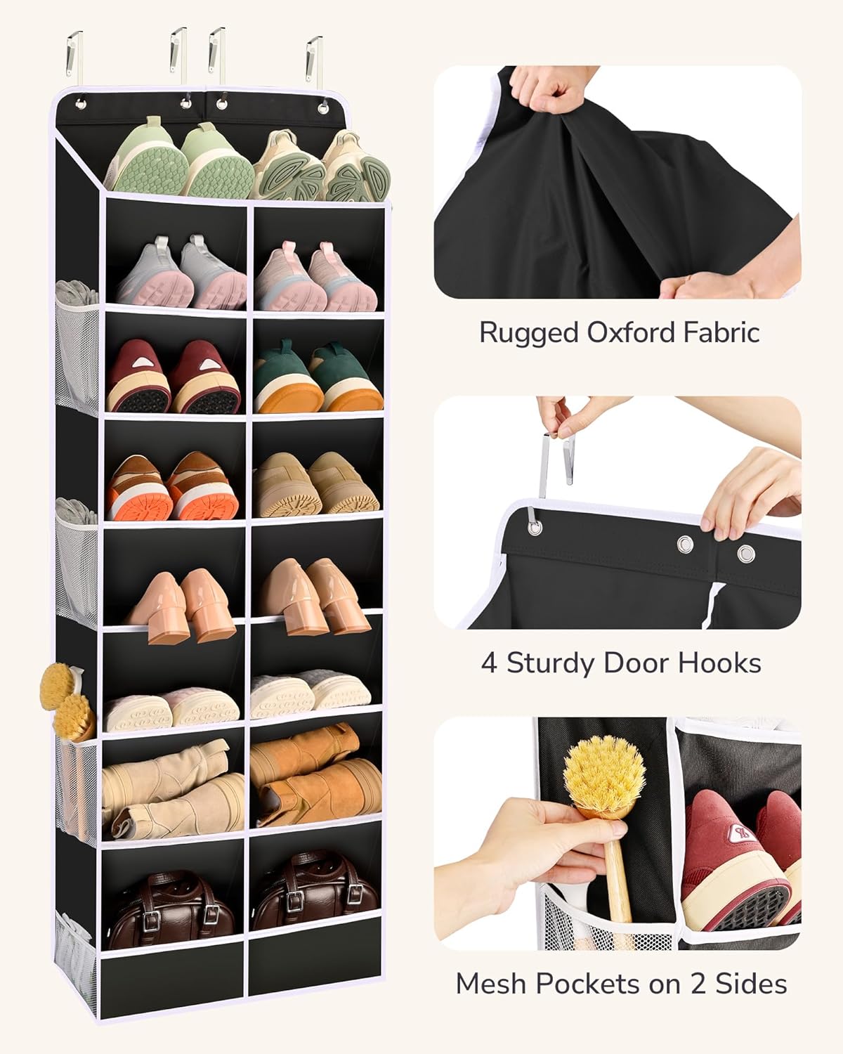 Detalle 2 de ULG Over The Door Shoe Organizer 16-pocket