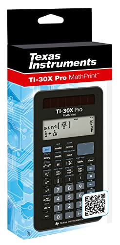 Detalle de Texas Instruments TI-30X Pro MathPrint Schulrechner – 4-zeiliges Display, Solar- und Batteriebetrieb, Schwarz