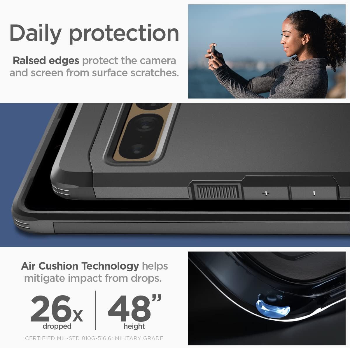 Detalle 2 de Spigen Tough Armor pour Google Pixel 7 Pro — coque noire