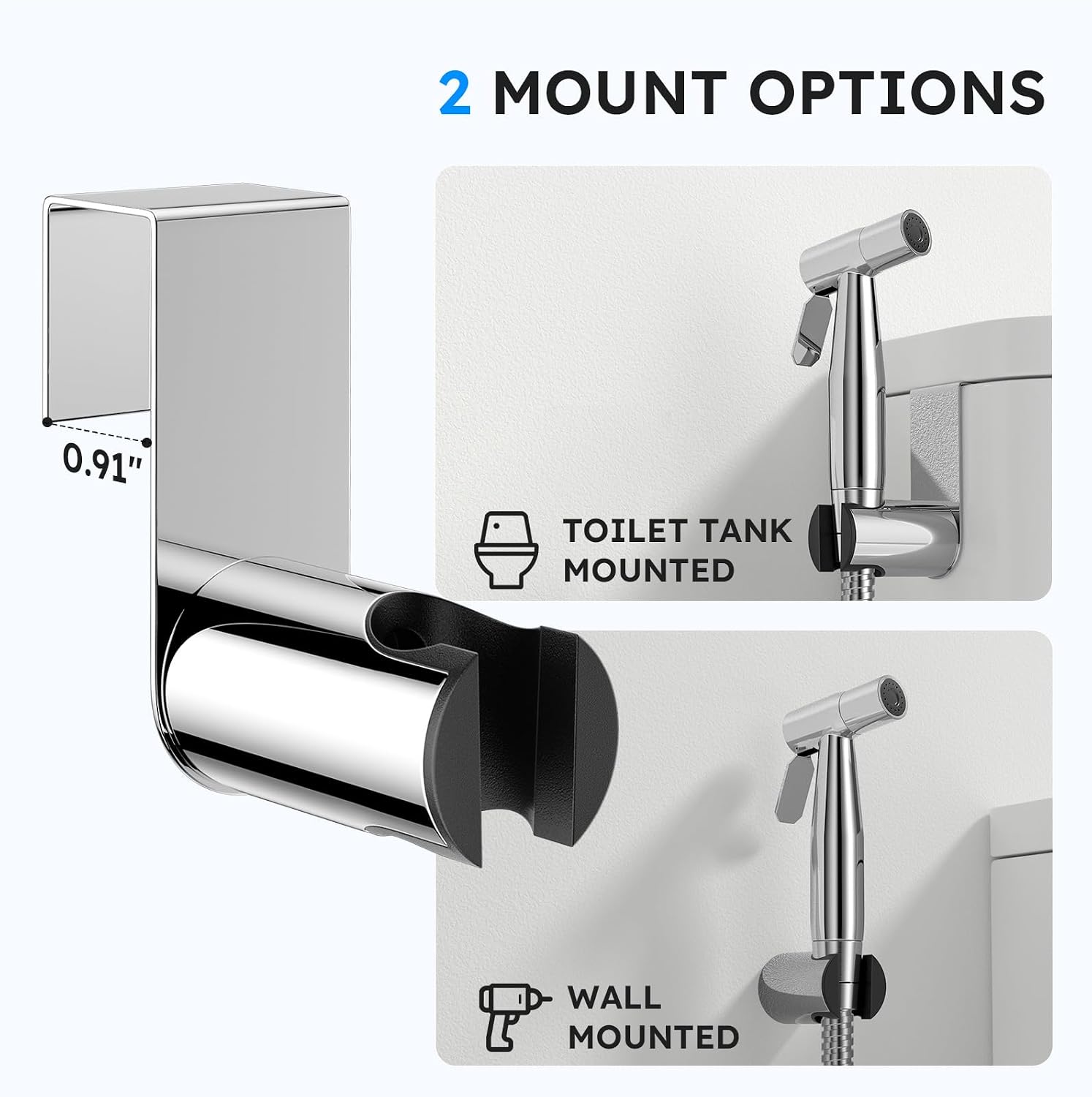 Thumbnail 5 de Arofa Handheld Bidet Sprayer, Chrome, Adjustable Pressure and Stainless Steel Hose