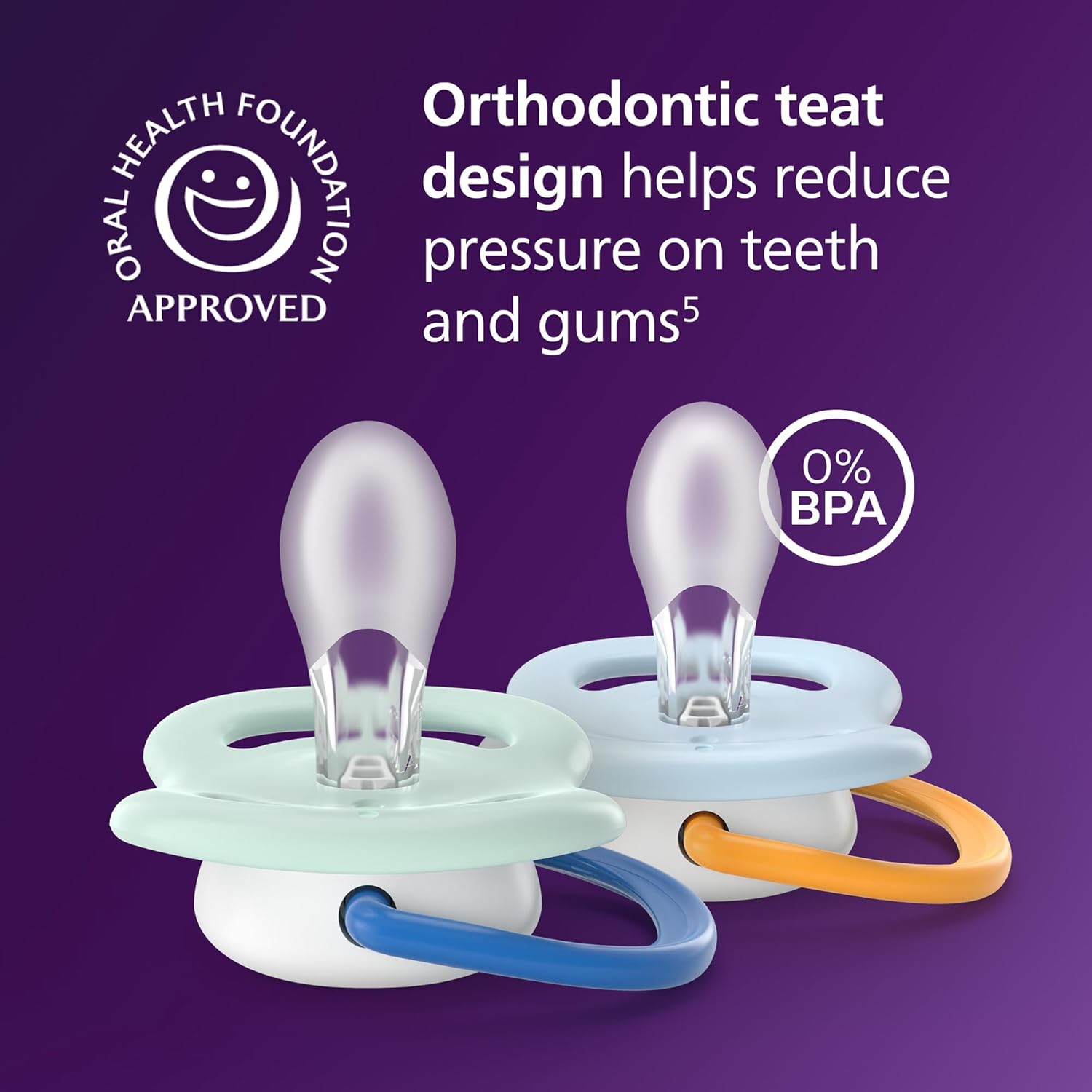 Thumbnail 2 de Philips Avent Ultra Air Soothers 0-6 Months (2 Pack) with Orthodontic Silicone Teat