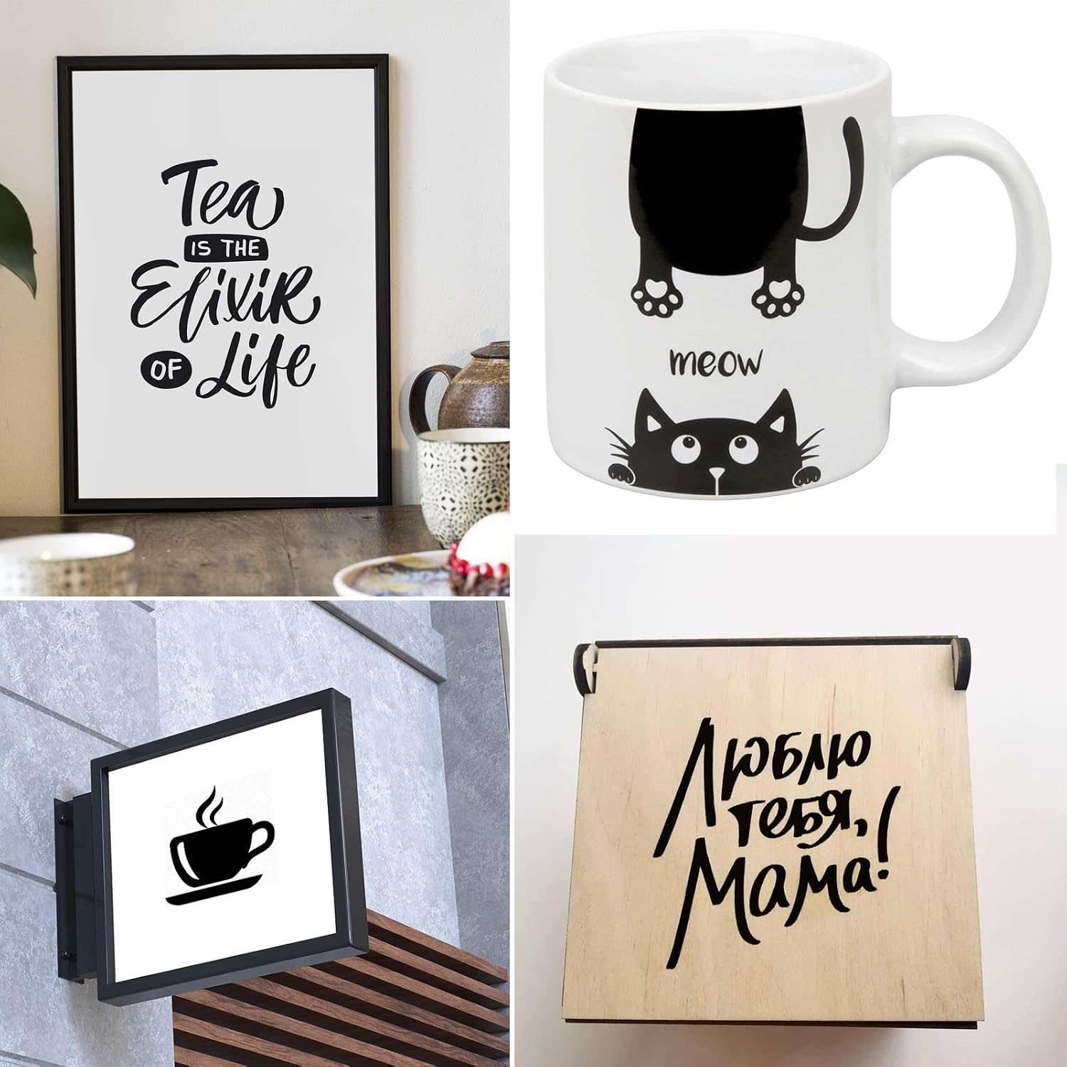 Detalle 2 de Lya Vinyl Mattschwarz Plotterfolie Vinyl – 30,5 x 500 cm PET für Cricut & Craft Cutter