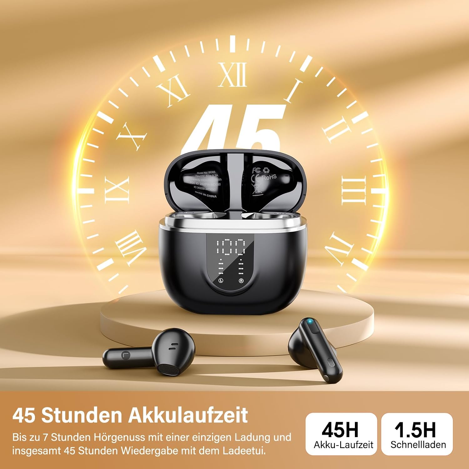 Thumbnail 5 de Bluetooth Kopfhörer 5.4 mit 45 Std Spielzeit