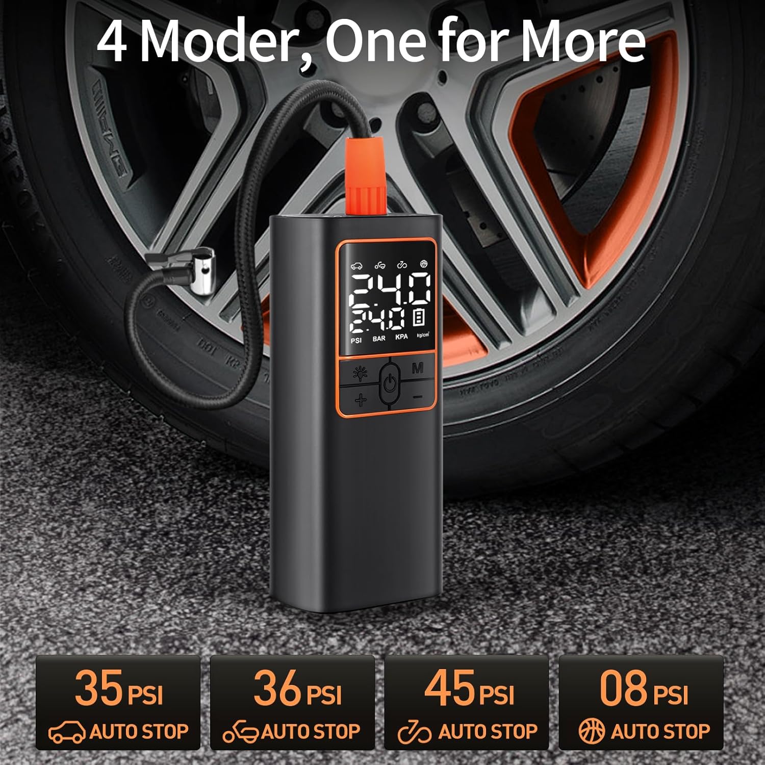Detalle 2 de 150PSI Cordless Air Compressor - Tire Inflator with Auto Shut-Off and LED Light