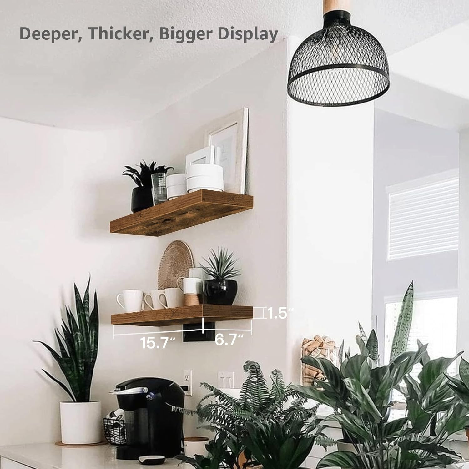 Detalle de QEEIG 15.7" Floating Bathroom Shelves set of 2