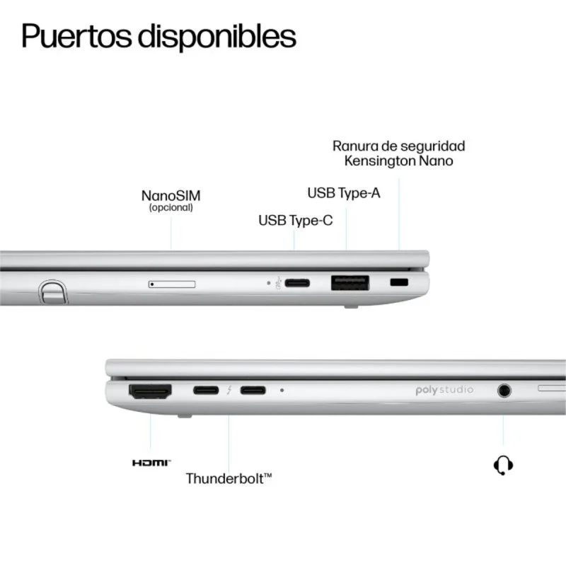 Thumbnail 2 de HP EliteBook 8 Flip G1i 13.3": portátil 2 en 1 con IA, 32 GB/1 TB y stylus para profesionales