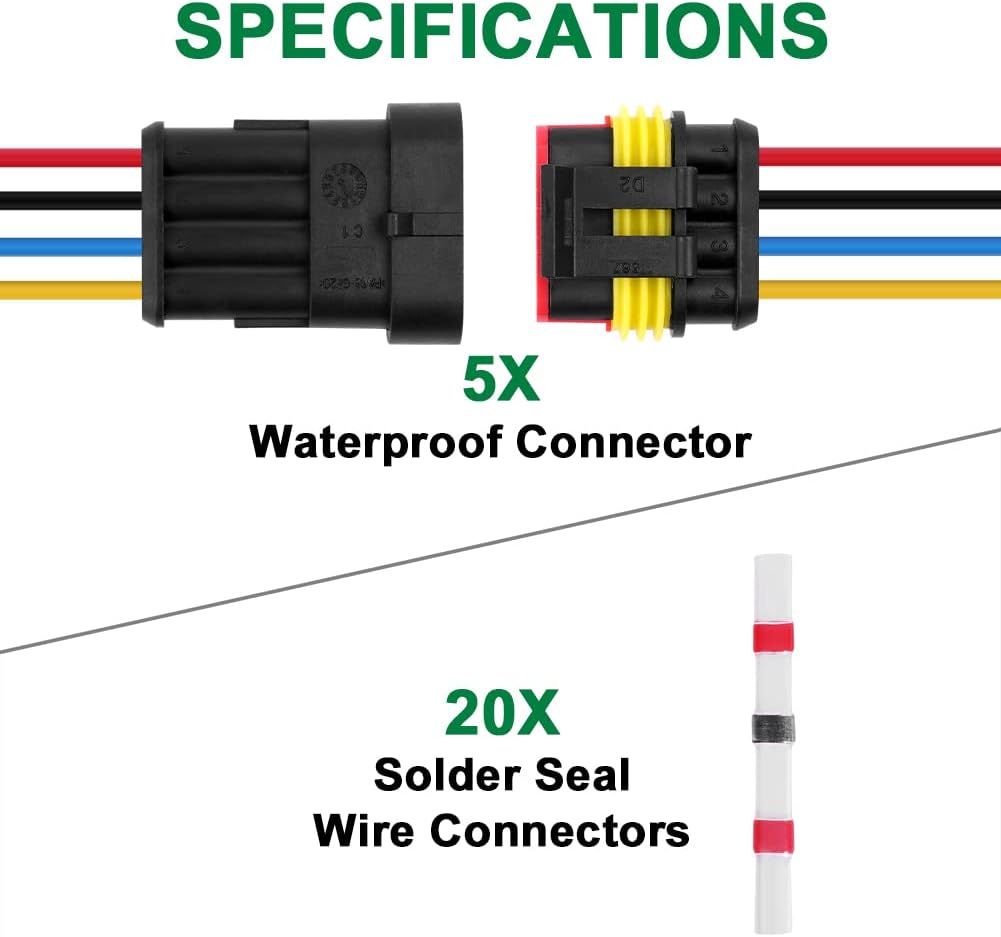 Thumbnail 1 de URAQT Connettore 4 pin impermeabile 5 pezzi 📡