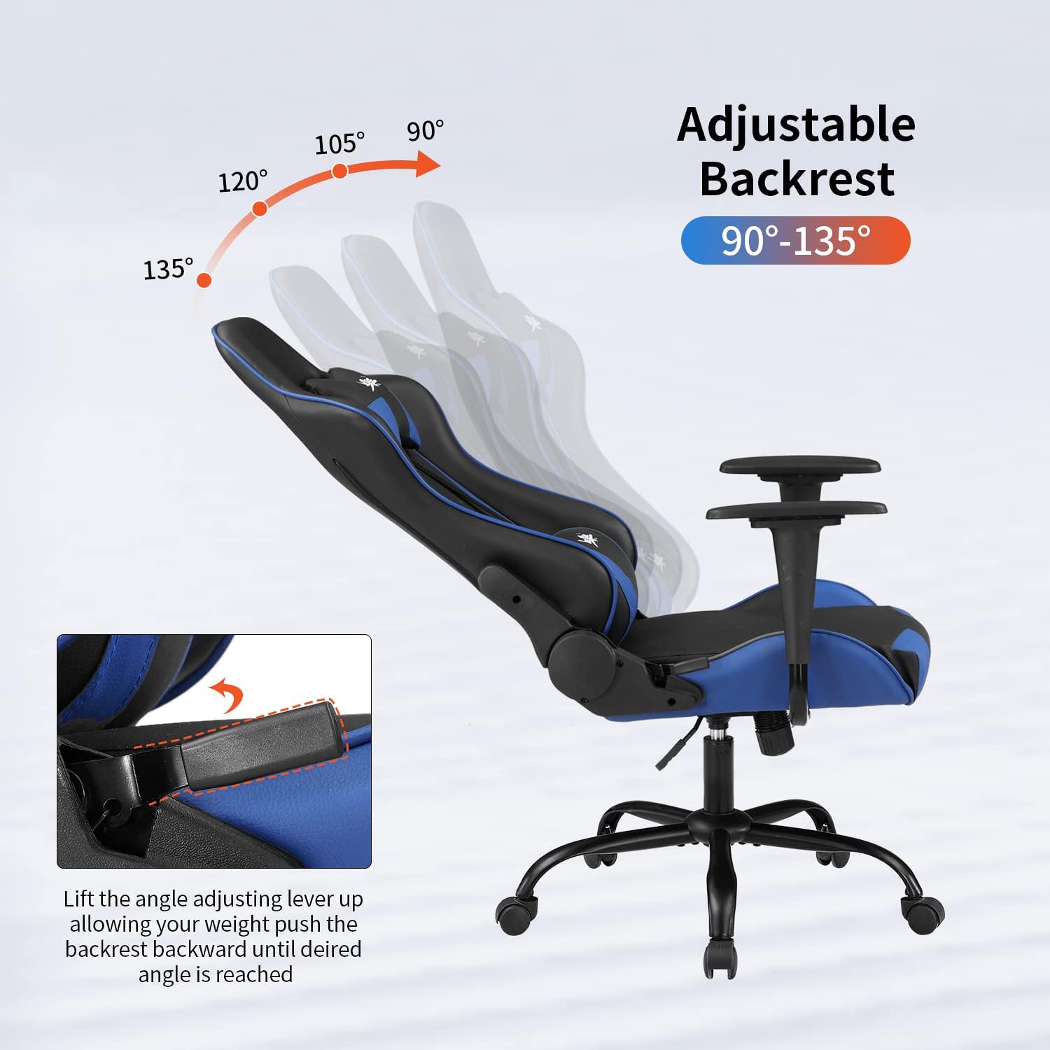 Thumbnail 6 de Gaming Chair with 18.3–22.2-Inch Seat Height