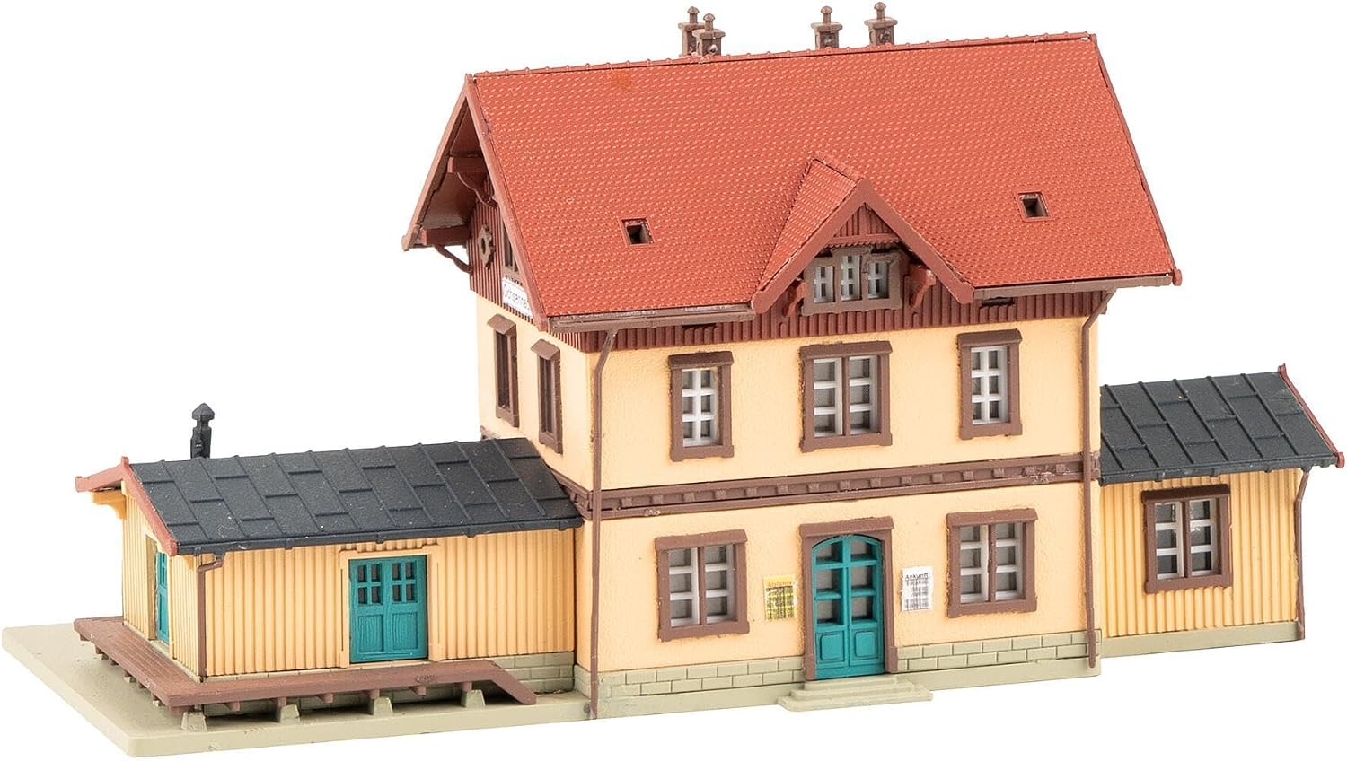 Detalle de Faller FA282709 dworzec kolejowy w skali Z, z rampą i stojakiem na rowery